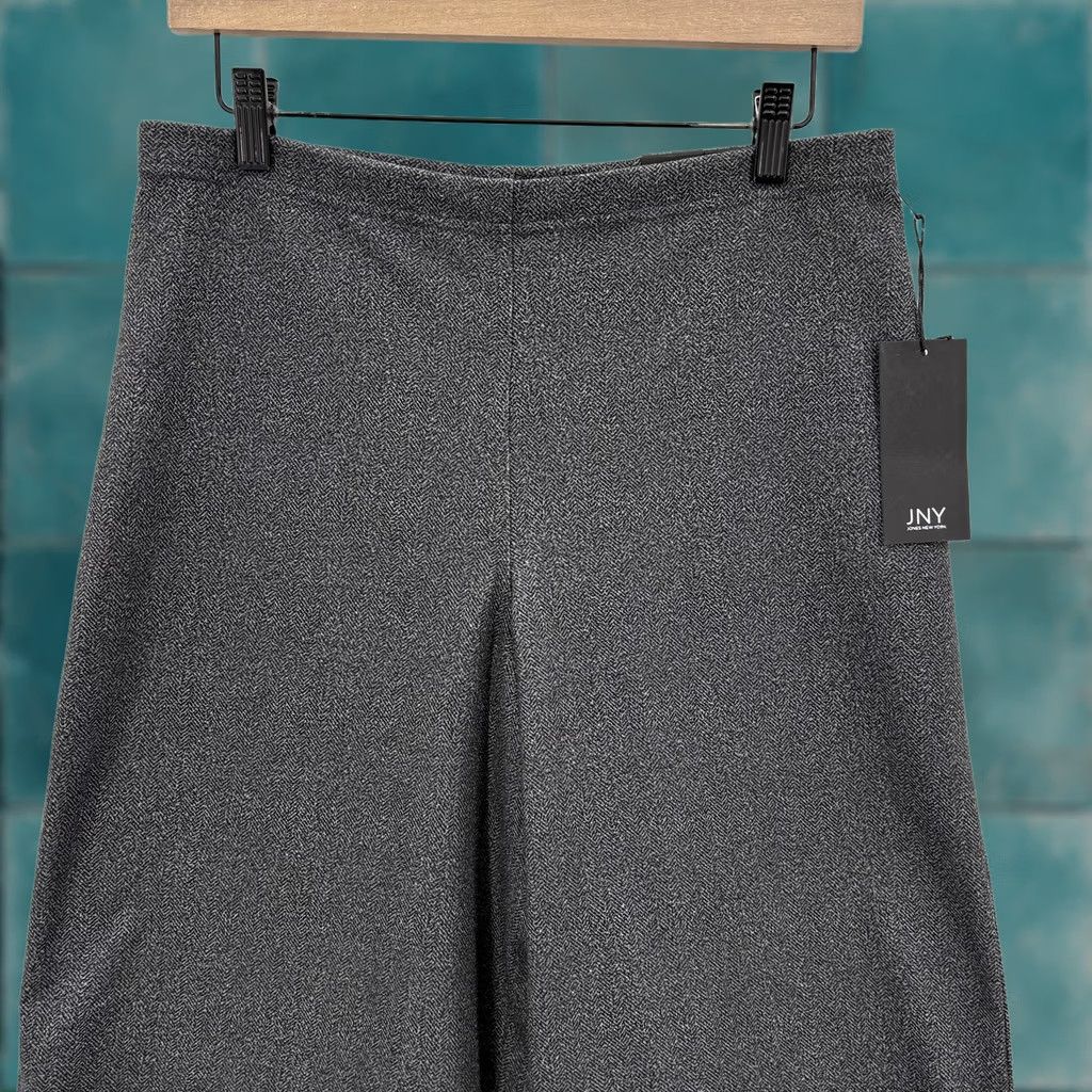 Jones New York Jones New York Wide-Leg Ponte Pants Womens Medium Gray Herringbone Stretch NWT Size 32" / US 10 / IT 46 - 1 Thumbnail
