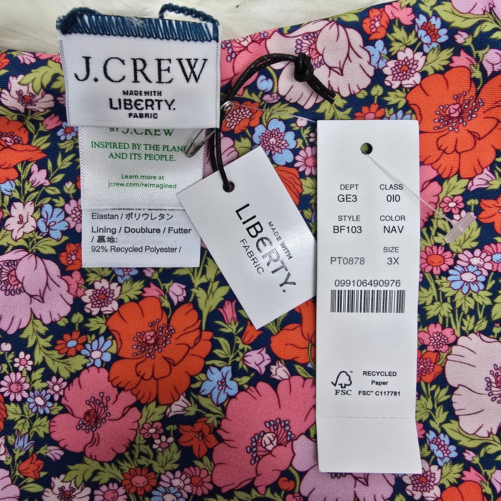 J.Crew NWT J.Crew high-rise cheeky bikini bottom Liberty Fabric 3X Size ONE SIZE - 7 Thumbnail