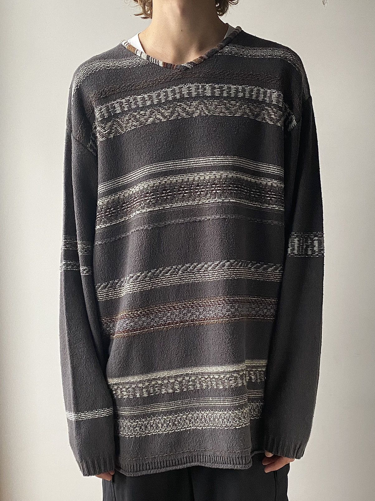 image of Dries Van Noten Reverse Knit Oversized Sweater in Grey, Men's (Size Medium)
