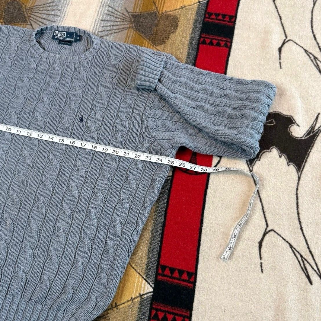 Polo Ralph Lauren VINTAGE Polo by Ralph Lauren Men’s Polo Ralph Lauren Cable Knit Fisherman Pullover Sweater Size XL Blue Long Sleeve Solid Pullover 90s Casual Mens Size US XL / EU 56 / 4 - 7 Thumbnail