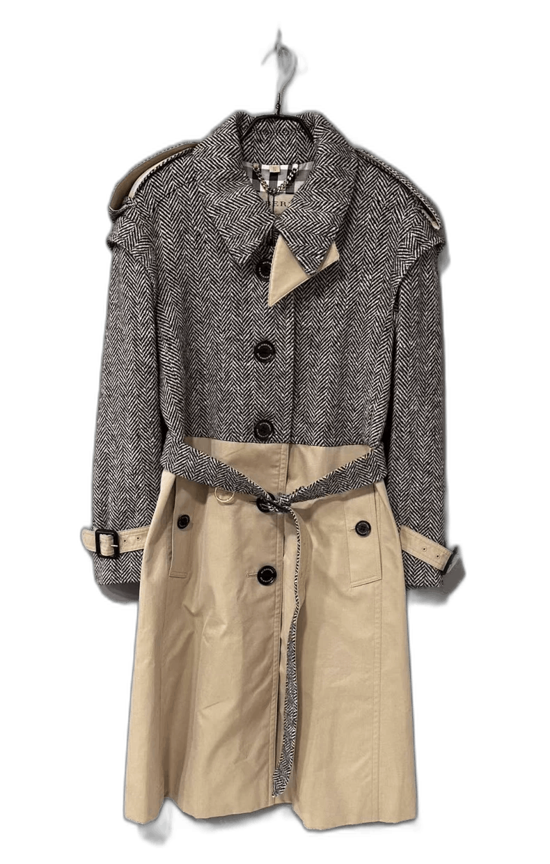 Burberry Burberry Long Houndstooth Patterned Trench Coat Size US S / EU 44-46 / 1 - 1 Thumbnail