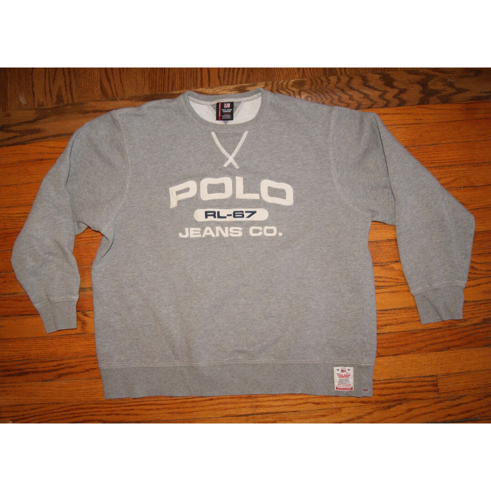 Vintage Polo Ralph Lauren RL shops Men’s Crewnwck Sweatshirt Large Gray VTG Rare