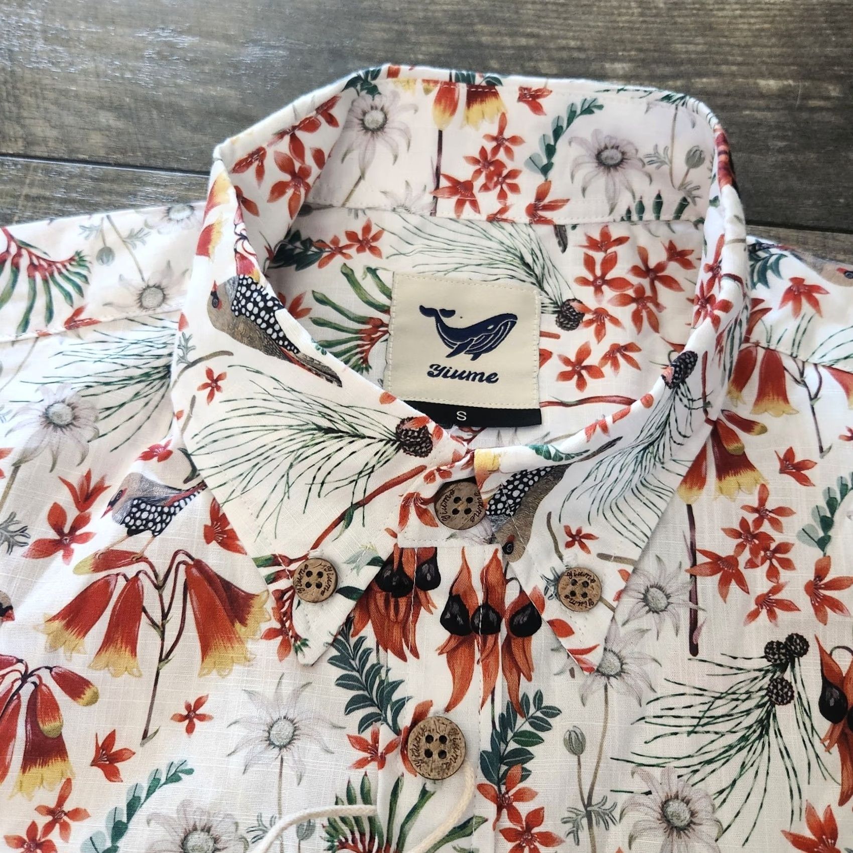Vintage Yiume Hawaiian Shirt Mens Small Floral Bird AOP Cotton New Size US S / EU 44-46 / 1 - 6 Thumbnail