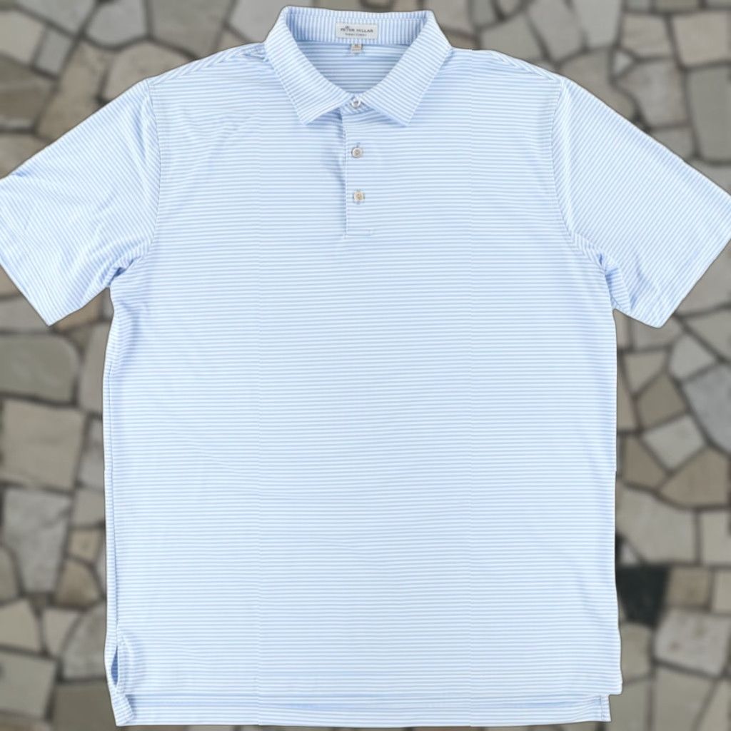 Peter Millar Peter Millar Hales Performance Stretch Striped Polo Shirt Blue XL Men's Size US XL / EU 56 / 4 - 1 Thumbnail
