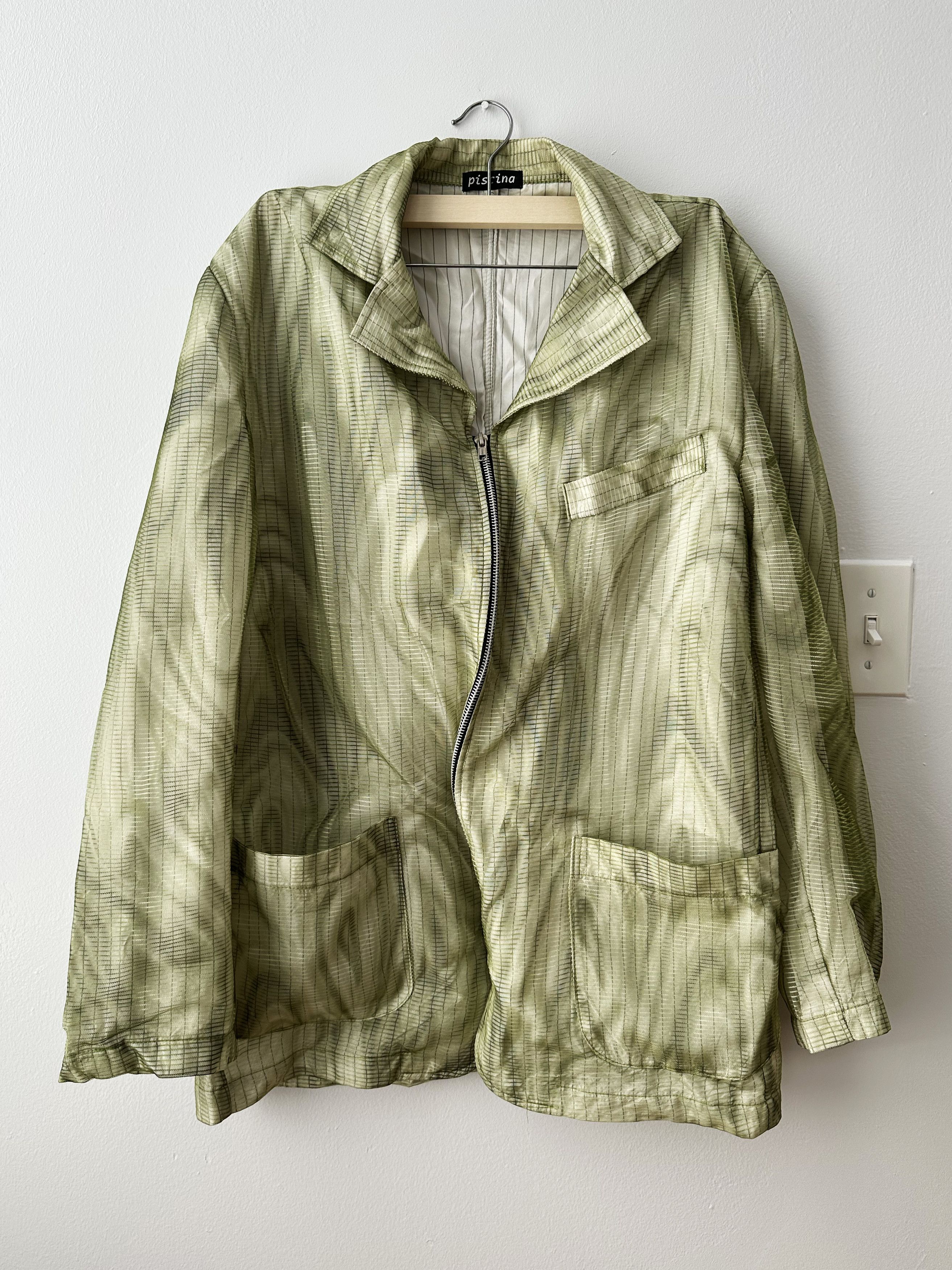 Mexicana × Vintage Piscina moire green lightweight blazer Size US M / EU 48-50 / 2 - 1 Thumbnail