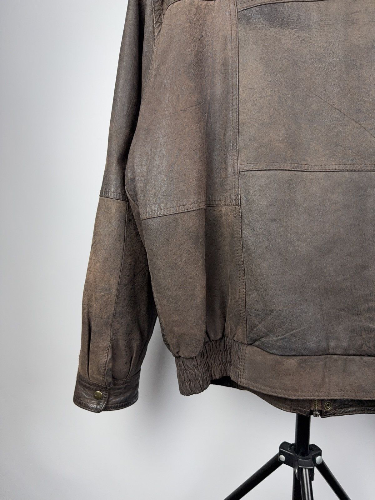 Leather Vintage Genuine Leather MOTO Bomber Jacket Rock Punk Rick Size US L / EU 52-54 / 3 - 11 Thumbnail