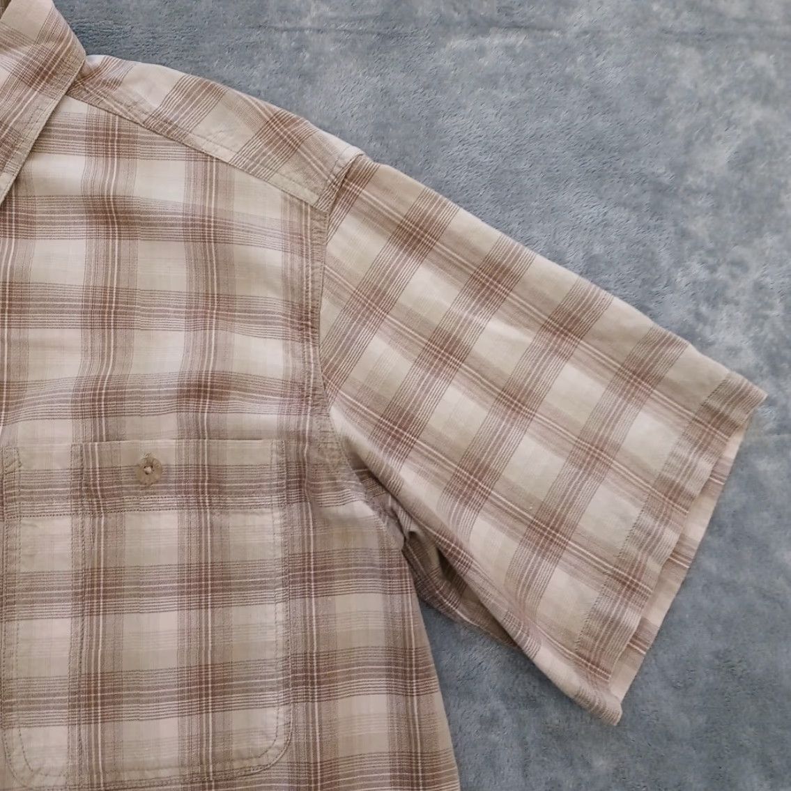 Wrangler Wrangler Shirt Mens Medium Beige Plaid Short Sleeve Button-Down Cotton Size US M / EU 48-50 / 2 - 3 Thumbnail