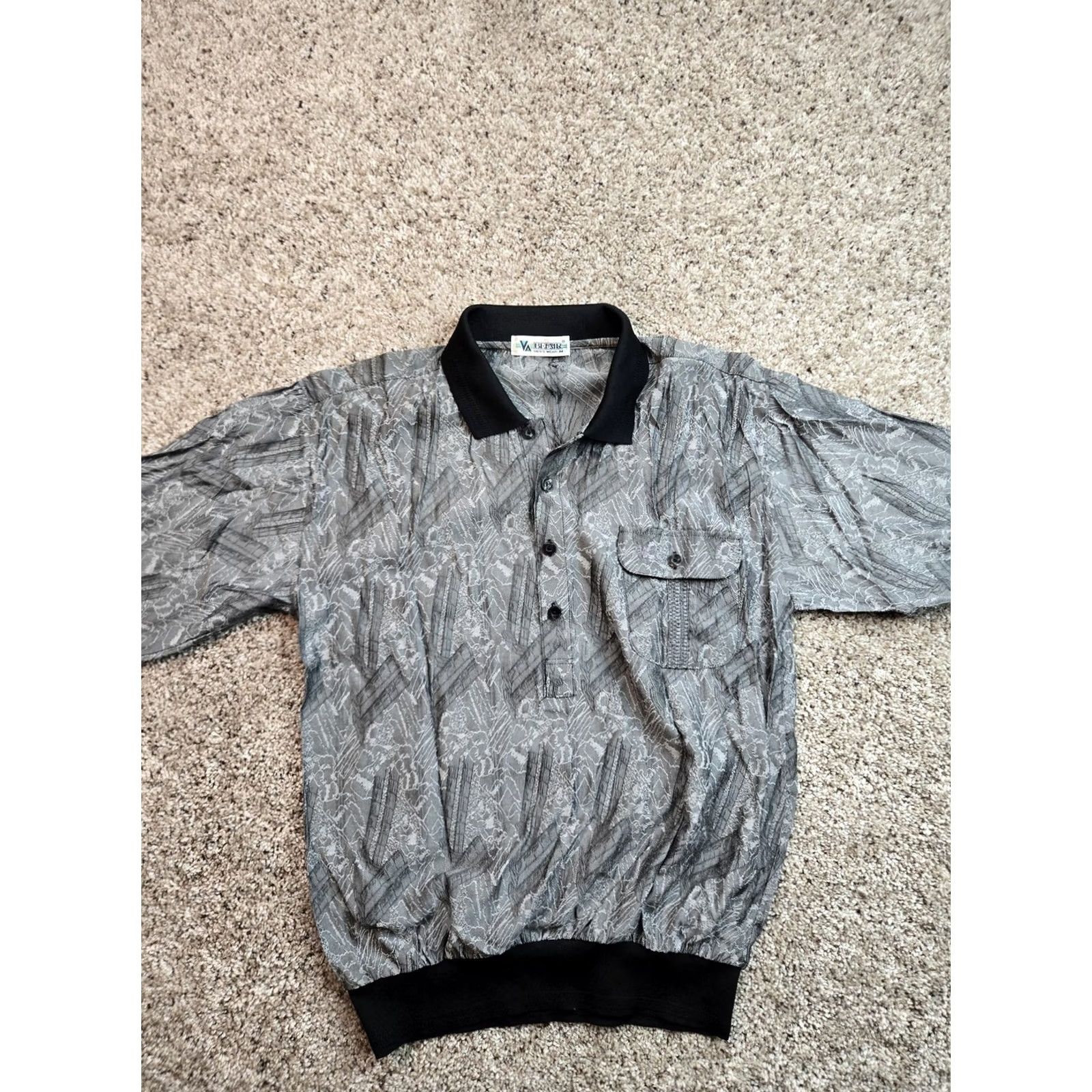 Vintage VINTAGE Bel-Air Polo Shirt Mens M Gray Geometric 80s Long Sleeve Pullover Shirt Size US M / EU 48-50 / 2 - 3 Thumbnail