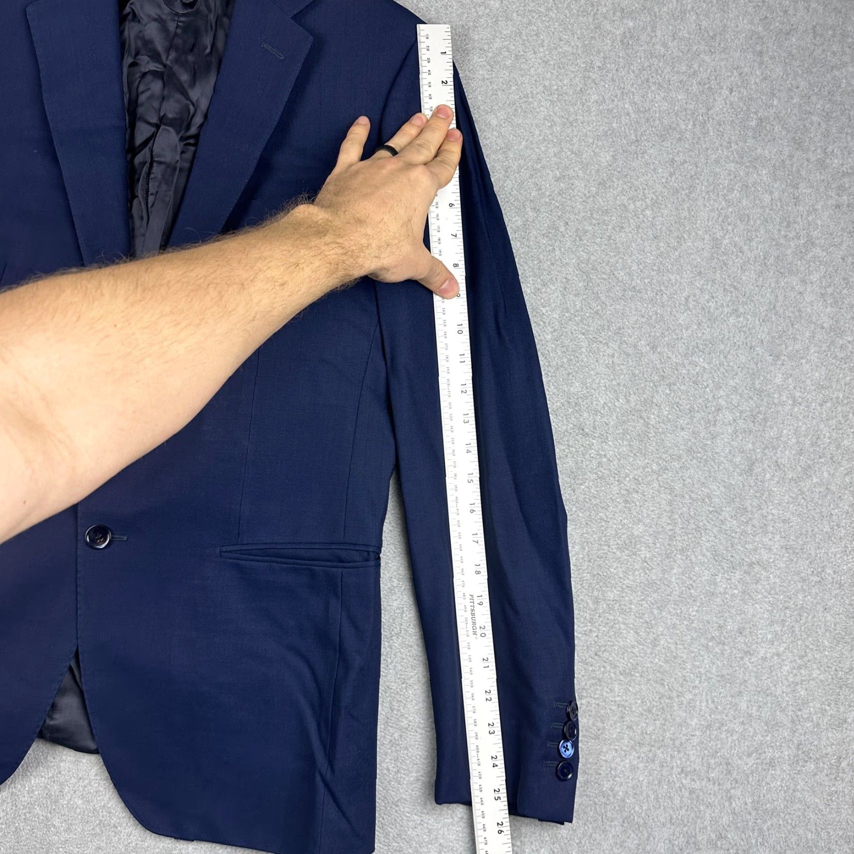 Caruso Caruso Suit Jacket Mens 40R Wool Blue Notch Two-Button Single-Breasted Italy READ Size 40R - 3 Thumbnail