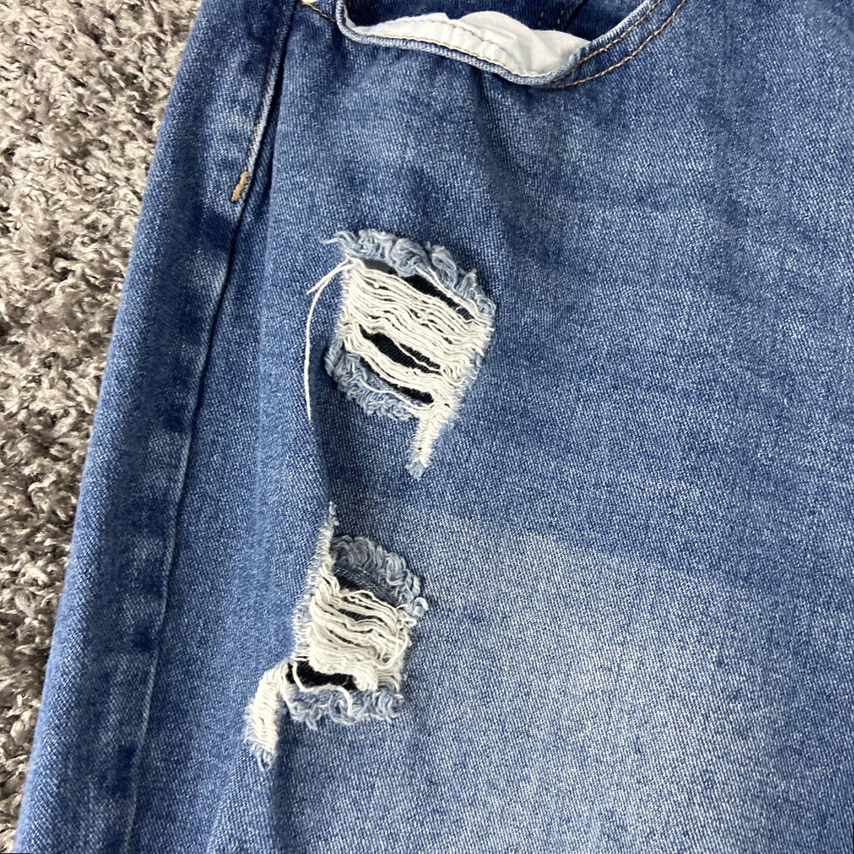 Shein Shein Curve Jeans Women's 2XL Distressed Straight Blue Jeans Womens Size 40" / US 18 - 6 Thumbnail