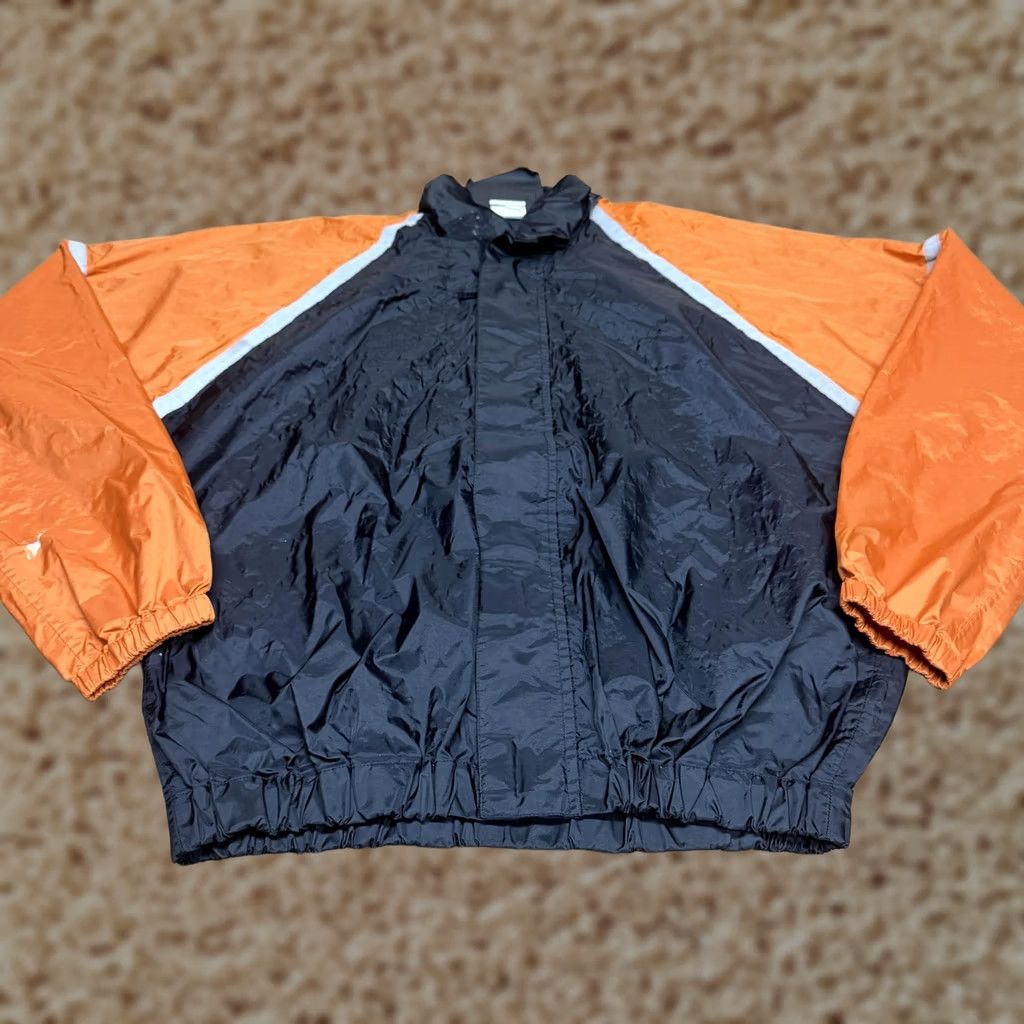 Harley Davidson VINTAGE Harley-Davidson Jacket Mens L Black Orange Nylon Windbreaker GM12366 Size US L / EU 52-54 / 3 - 1 Thumbnail