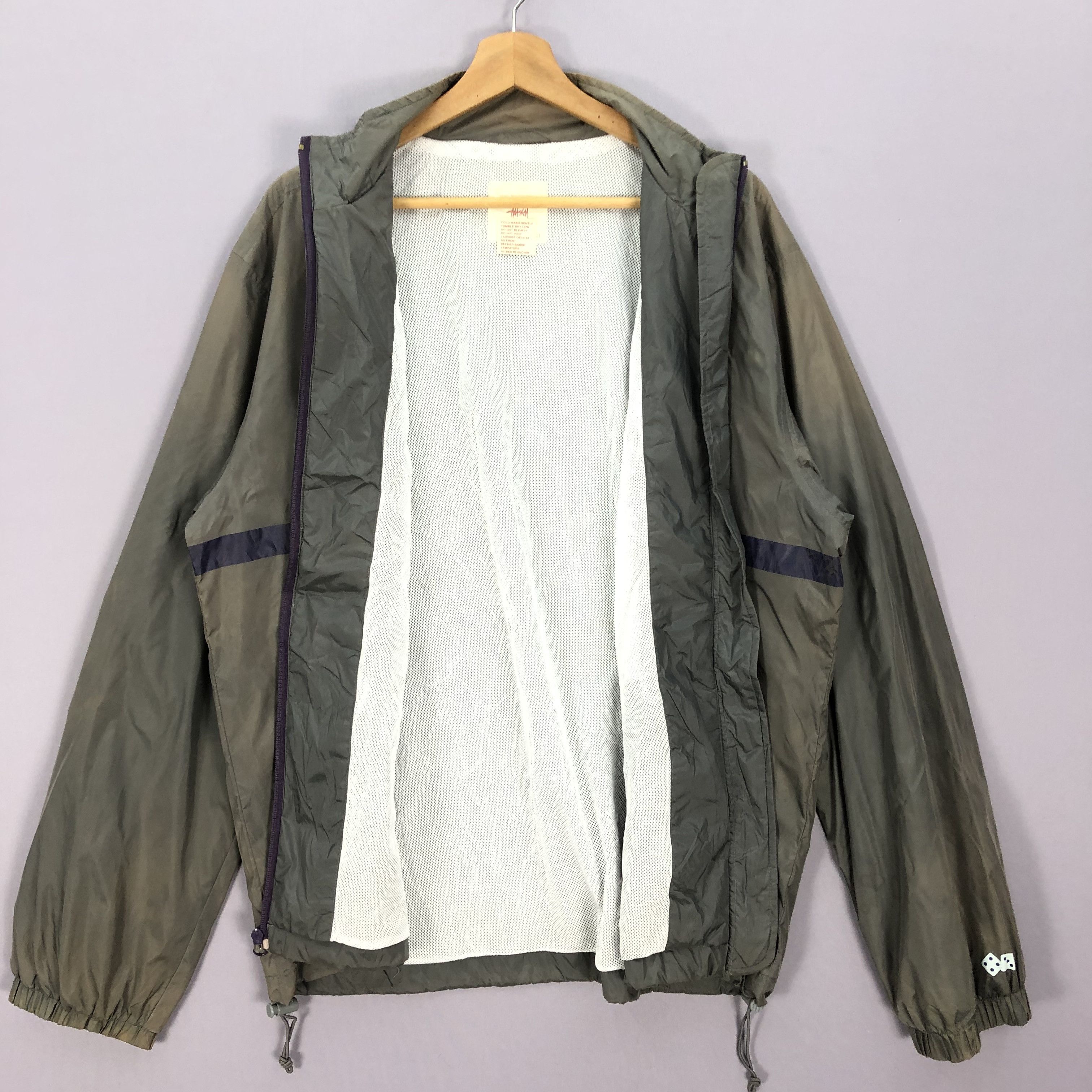 Stussy × Vintage Vintage 90s Faded Stussy Dice Windbreaker Jackets Size US L / EU 52-54 / 3 - 5 Thumbnail