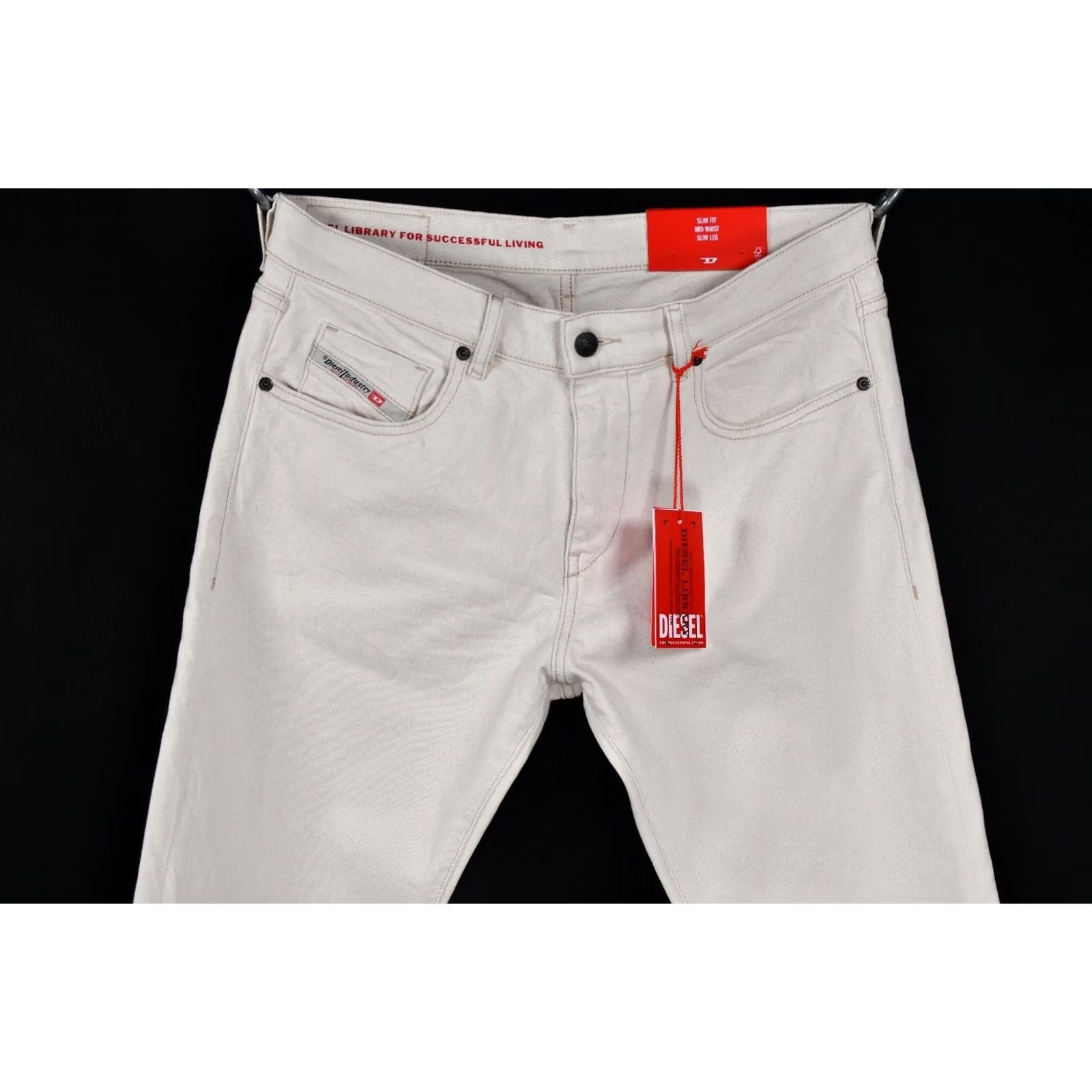 Diesel DIESEL Jeans Main Selling Point D-STRUKT 2019 Slim Fit W33/L30 Men's Jeans Size 33 Cream Cotton 99% Elastane 1% Vintage: No Mens Size US 33 - 5 Thumbnail