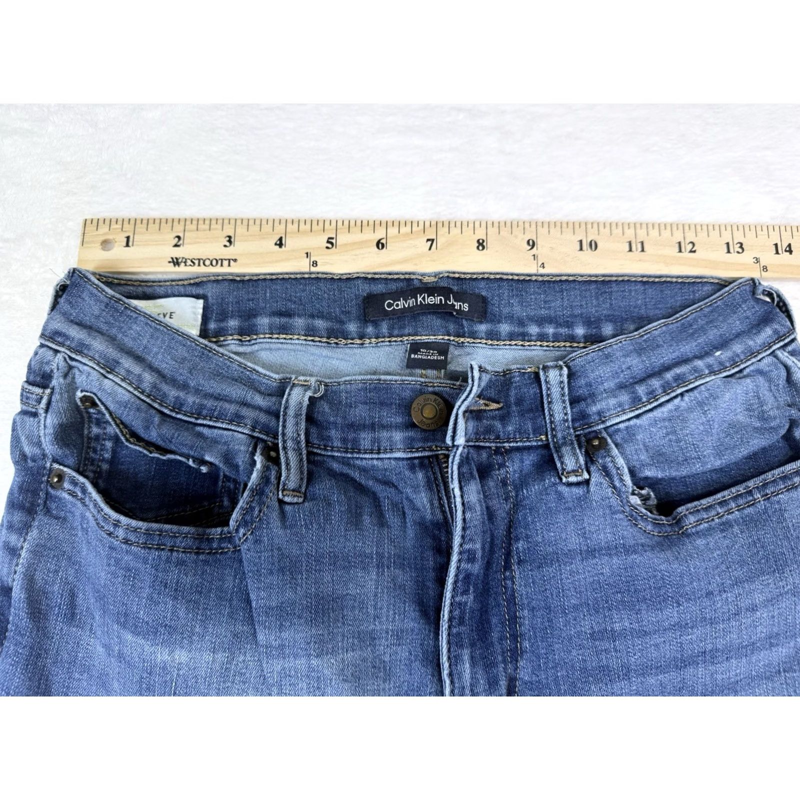 Calvin Klein Calvin Klein Jeans Womens Straight Fit Jeans 10 Blue Cotton Blend Denim Repreve Regular Size 10 Colour Blue 30in Inseam Women Vintage No Size 32" / US 10 / IT 46 - 7 Thumbnail