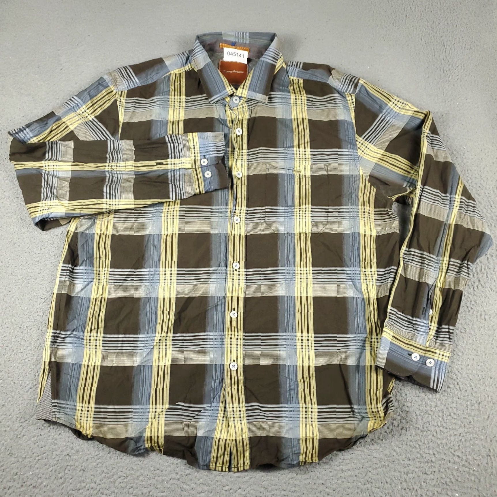 Tommy Bahama Tommy Bahama Button-Up Shirt Mens XL Brown Plaid Long Sleeve Casual Size US XL / EU 56 / 4 - 2 Thumbnail