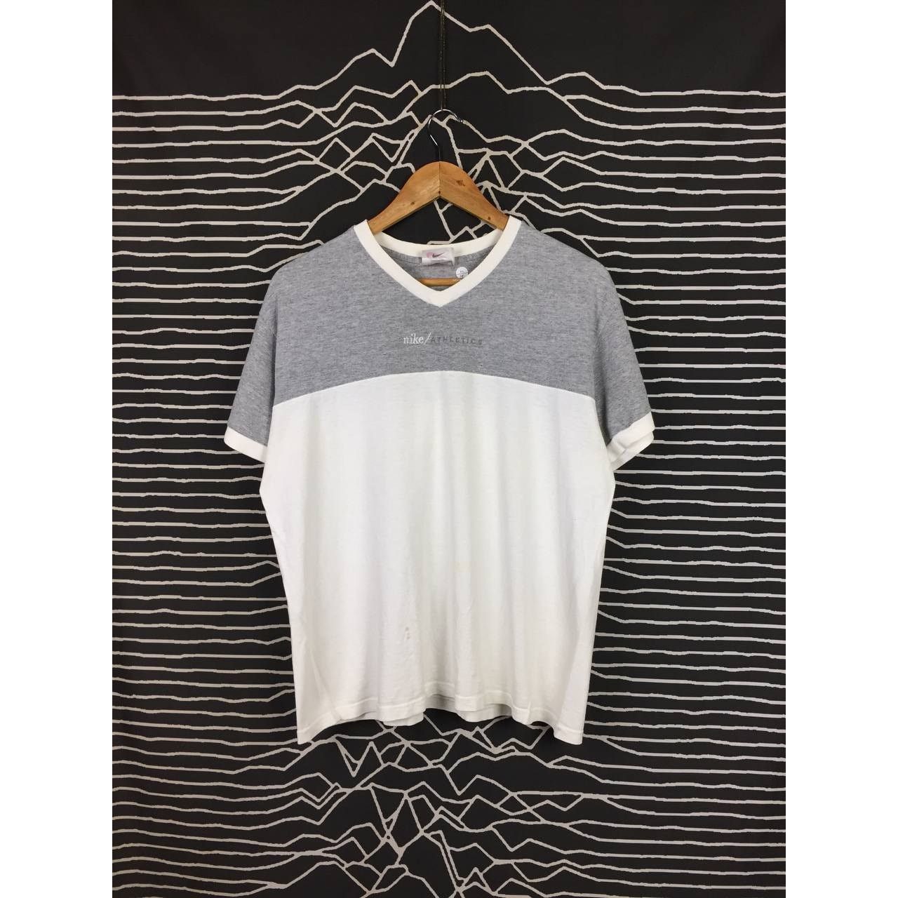 Nike × Vintage Vtg 90s Nike Athletics Swoosh Logo Made In Usa Tee Size US L / EU 52-54 / 3 - 2 Thumbnail
