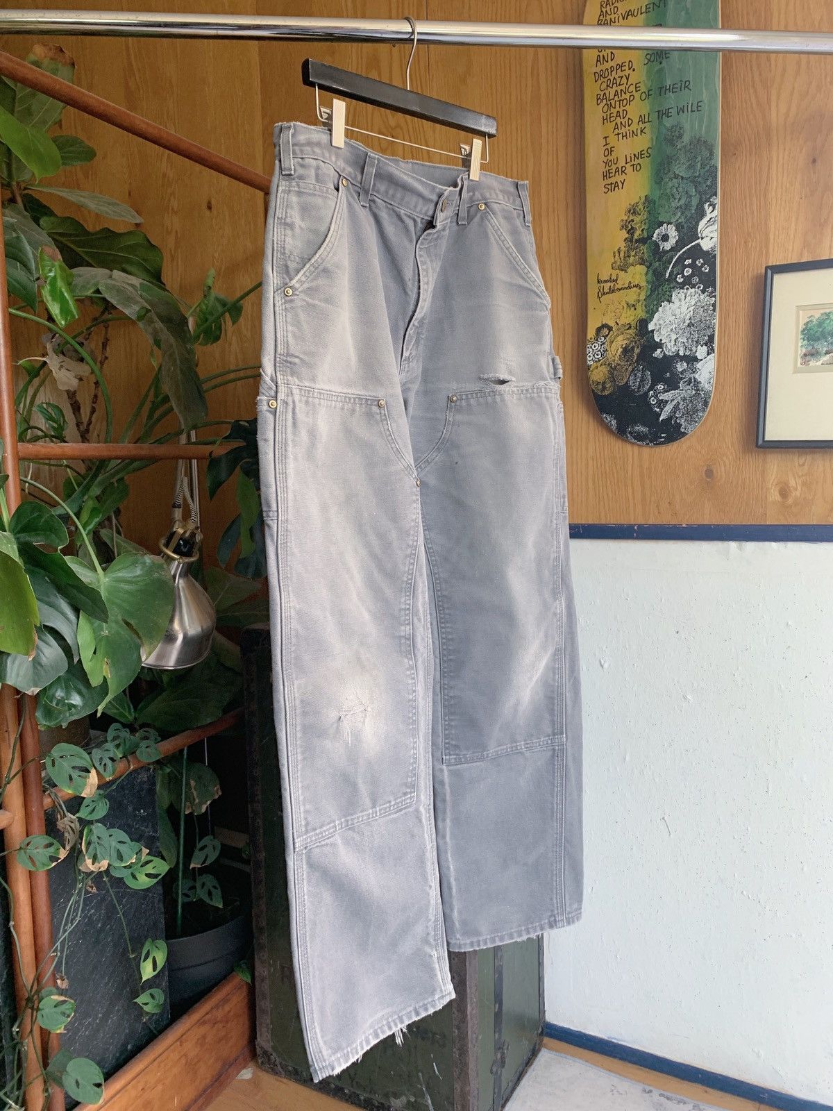 Carhartt Thrashed Sun Faded Distressed Double Knee Pants ERD GRUNGE Size US 32 / EU 48 - 7 Thumbnail