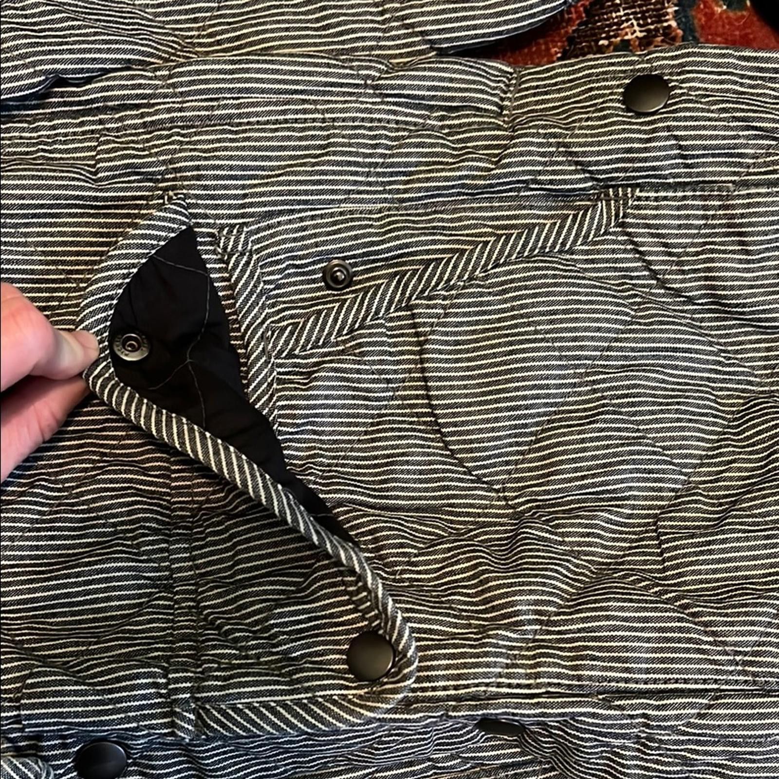 Takeo Kikuchi hickory stripe quilted shirt jacket