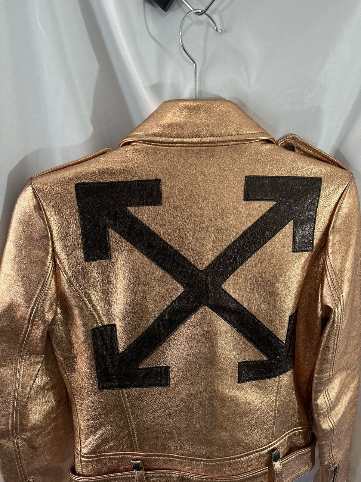 Off-White OFF-WHITE GOLD BIKER JACKET ARROWS Size S / US 4 / IT 40 - 12 Thumbnail