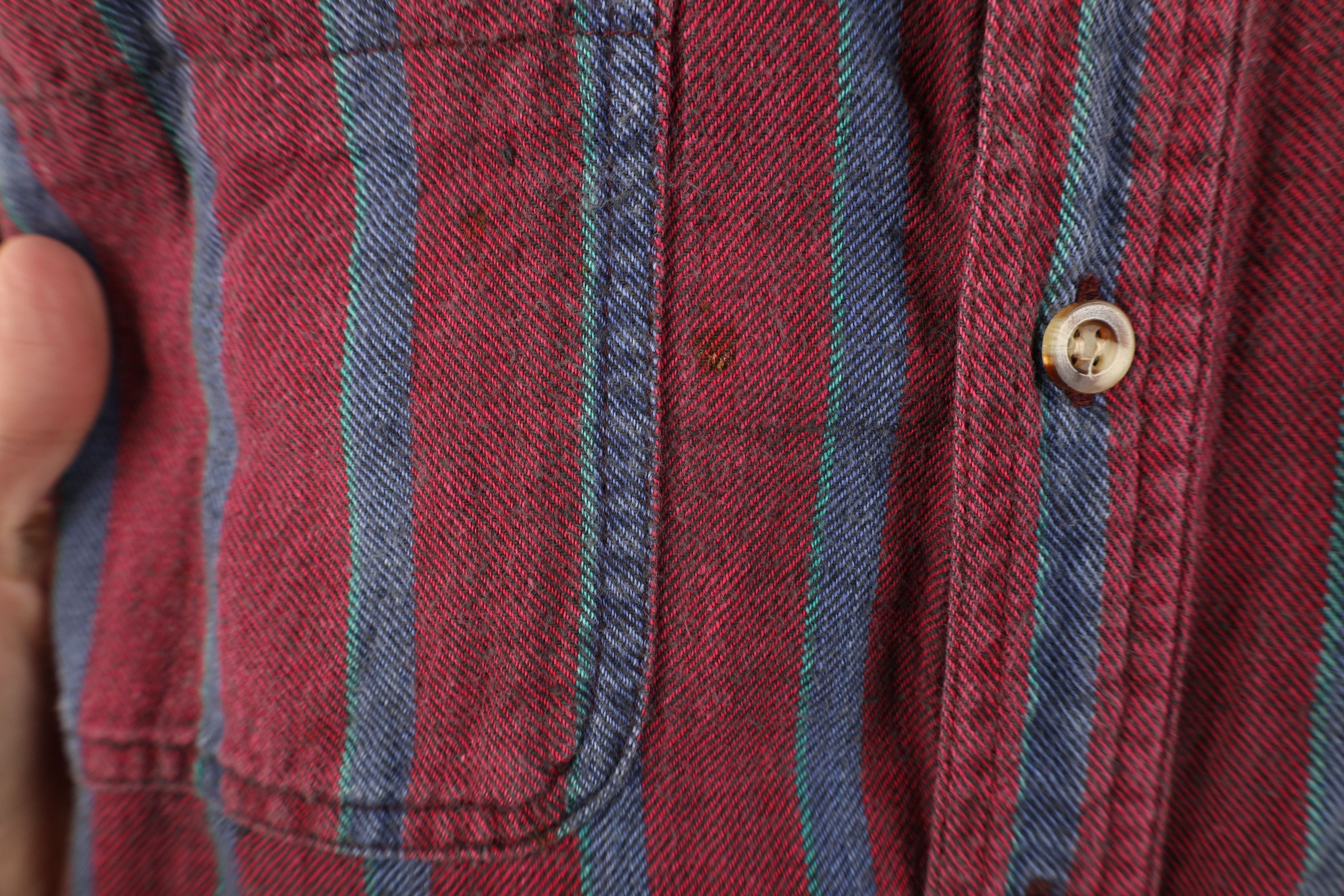 Vintage Vintage 90s Streetwear Striped Flannel Button Down Shirt Size US L / EU 52-54 / 3 - 4 Thumbnail