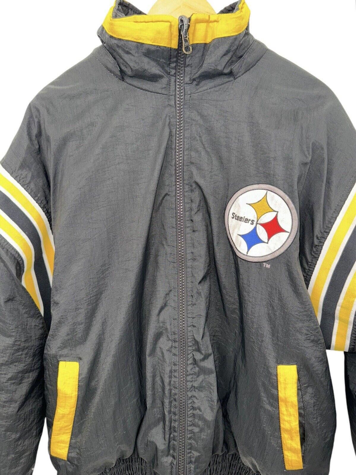 Designer Vintage Pro Player Pittsburgh Steelers Reversible Jacket L Size ONE SIZE - 4 Thumbnail