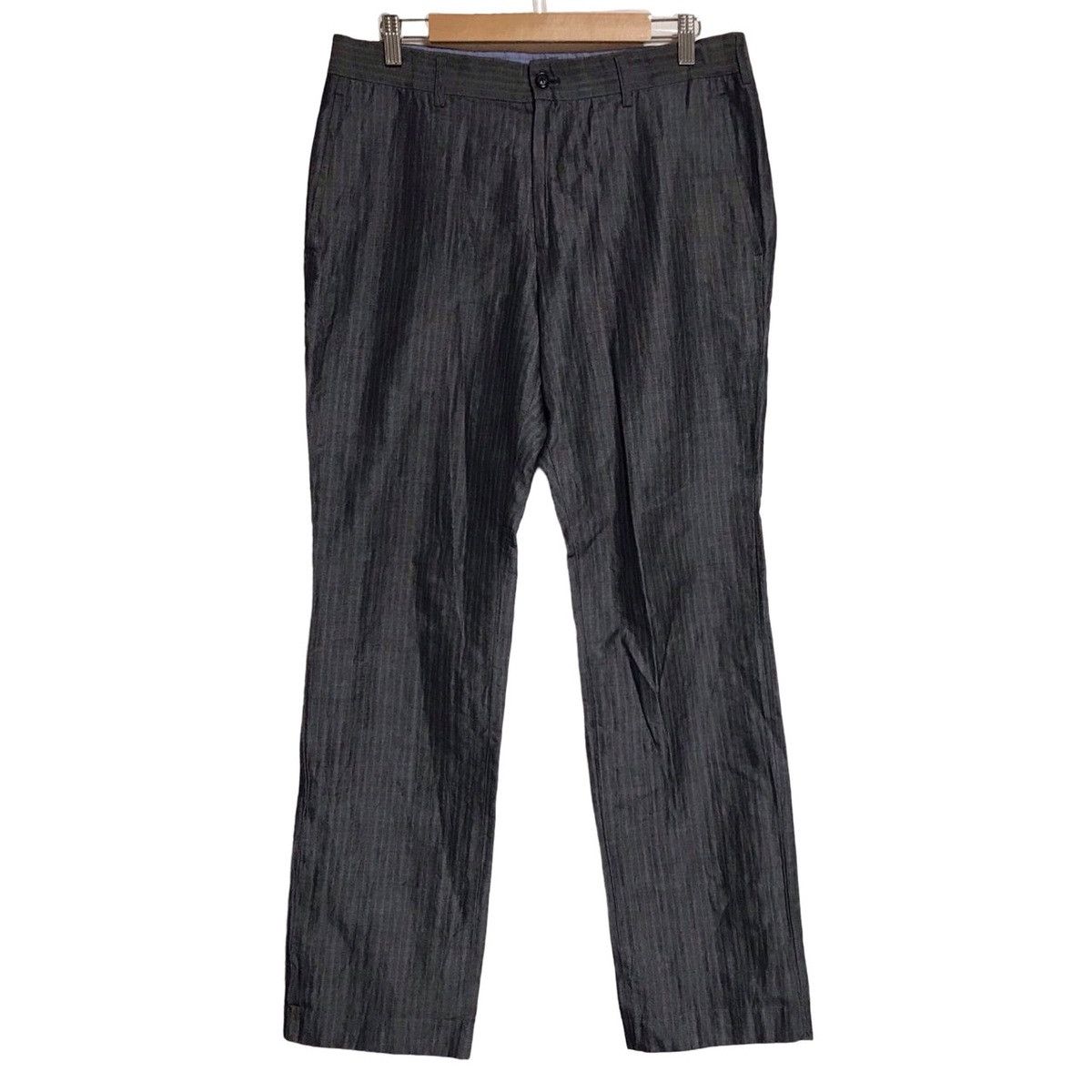 Casual Pants Full Length Stripe Zipper Dark Gray