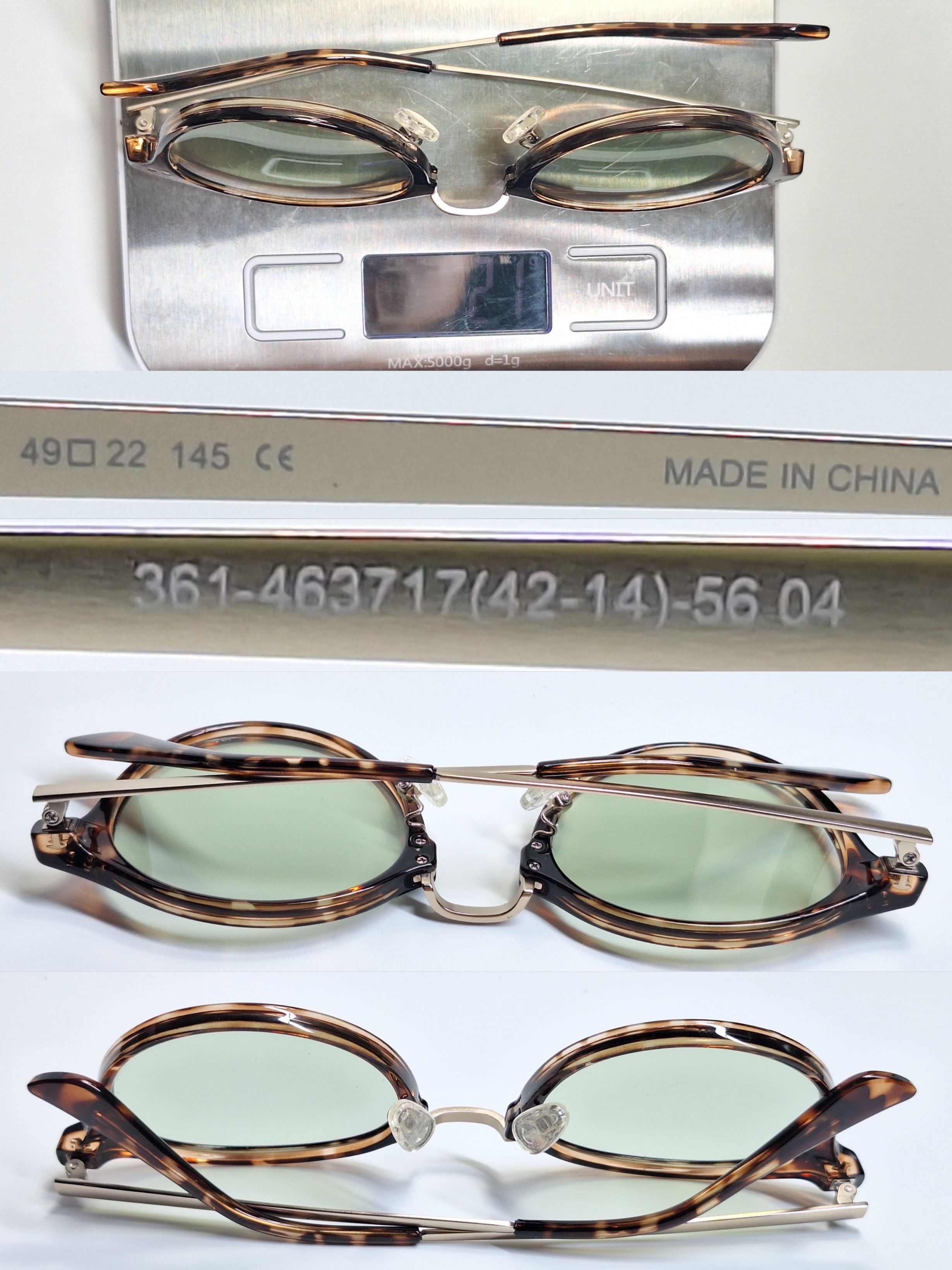 Uniqlo Uniqlo Boston Combination Sunglasses 361-463717 Green Tint Size ONE SIZE - 6 Thumbnail