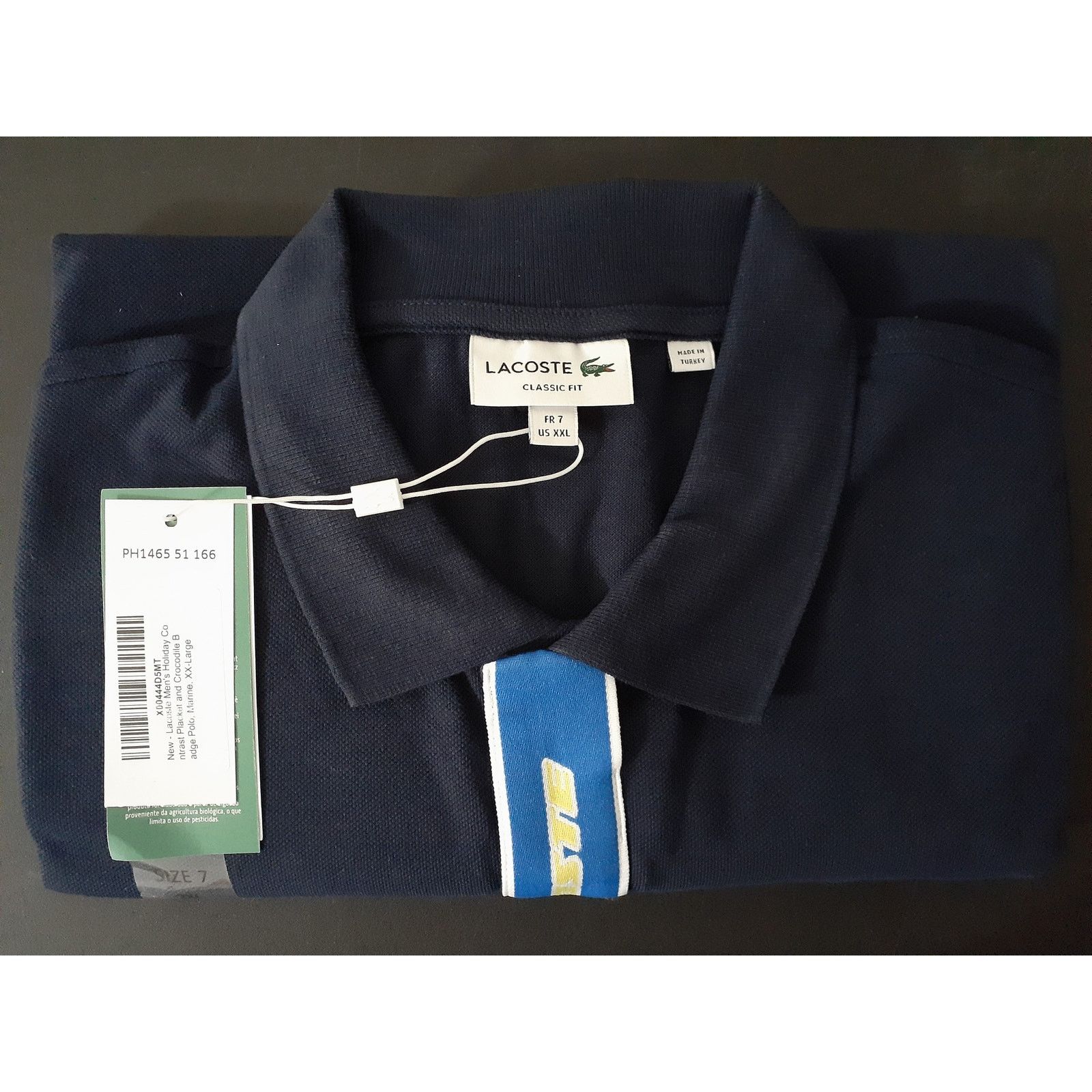 Lacoste Lacoste Men's Contrast Placket and Crocodile Badge Polo 2XL Size US XXL / EU 58 / 5 - 2 Thumbnail