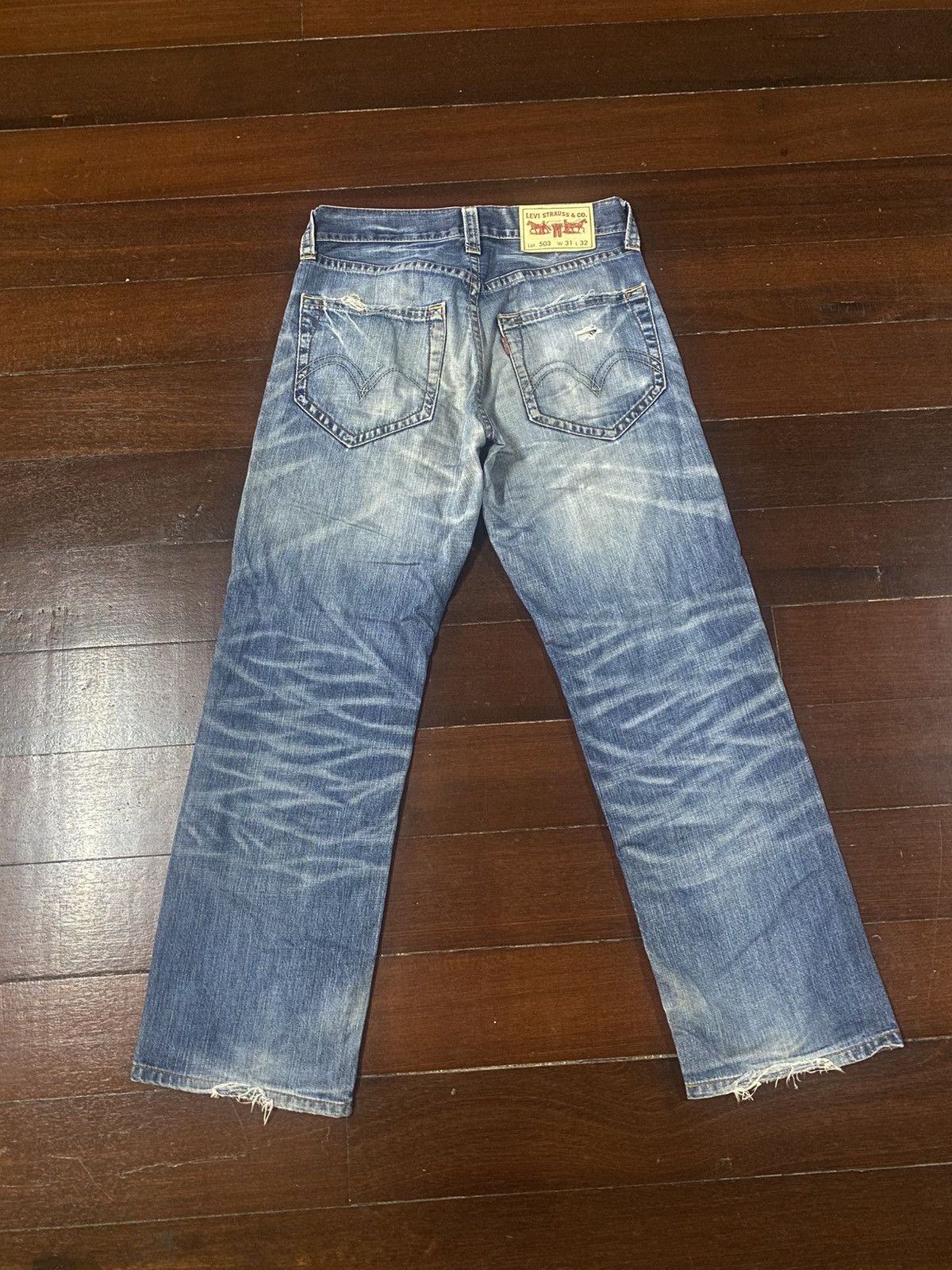 Levi's Fire Levi's 503 Distressed Jeans Faded Pants Denim Size US 32 / EU 48 - 8 Thumbnail