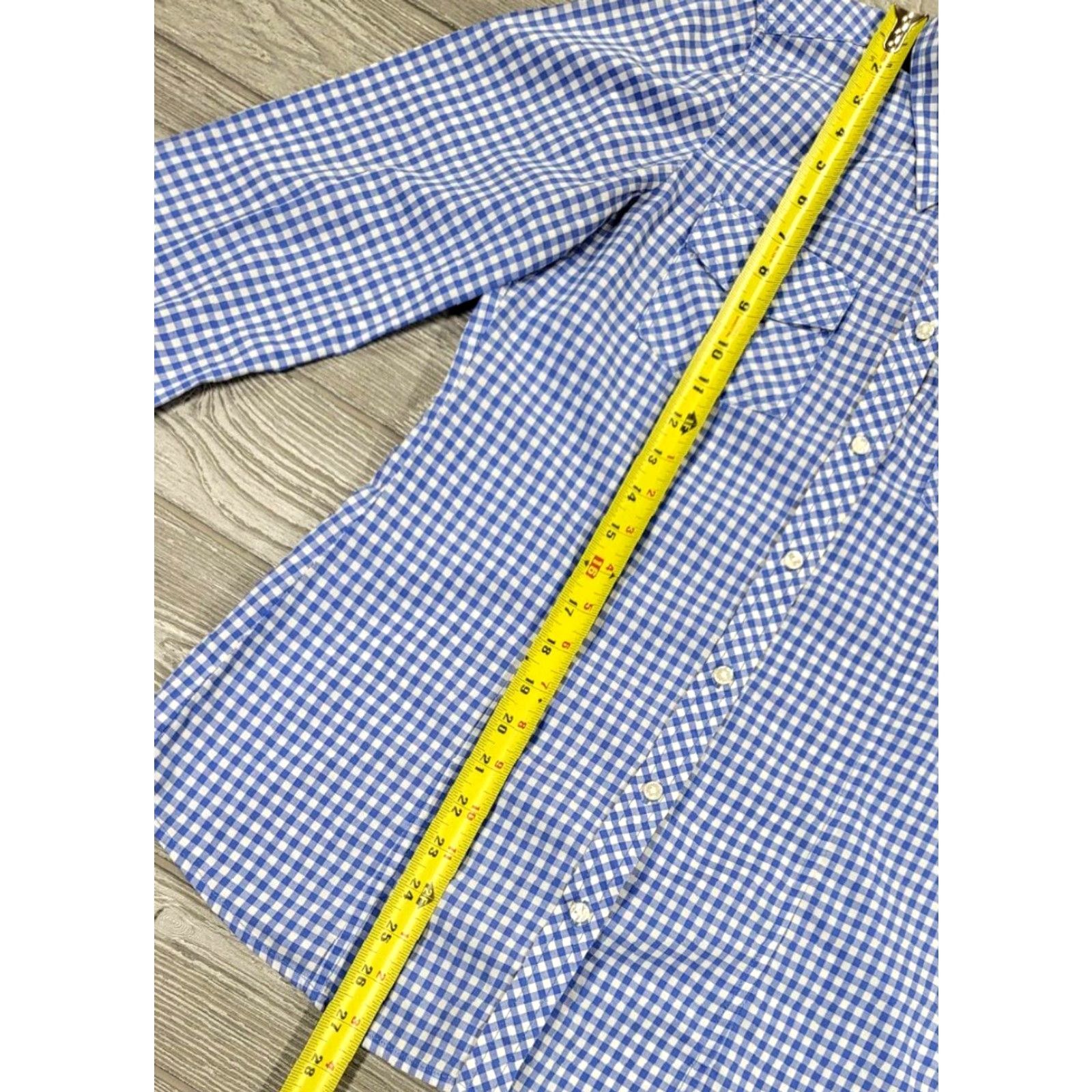 Banana Republic Banana Republic Plaid Button-Up Western Shirt Women M Blue 100% Cotton Pockets Basic Casual 4-Pocket Western Shirt Womens M Banana Republic Size M / US 6-8 / IT 42-44 - 6 Thumbnail