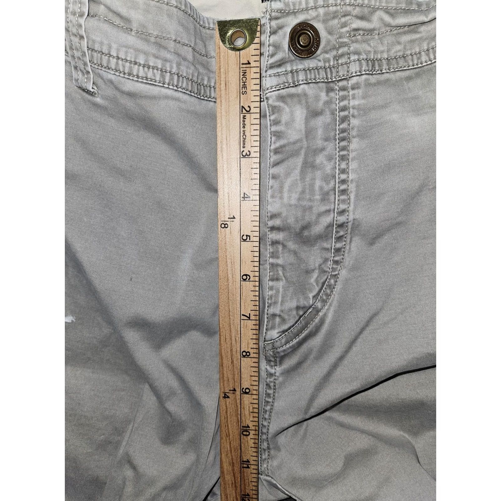 Vintage Kuhl Mens 38x34 Gray Stretch Canvas Carpenter Pants Regular Inseam 32in Workwear Casual Regular Fit 5-Pocket Design Zip Fly Button Closure Size US 38 / EU 54 - 5 Thumbnail