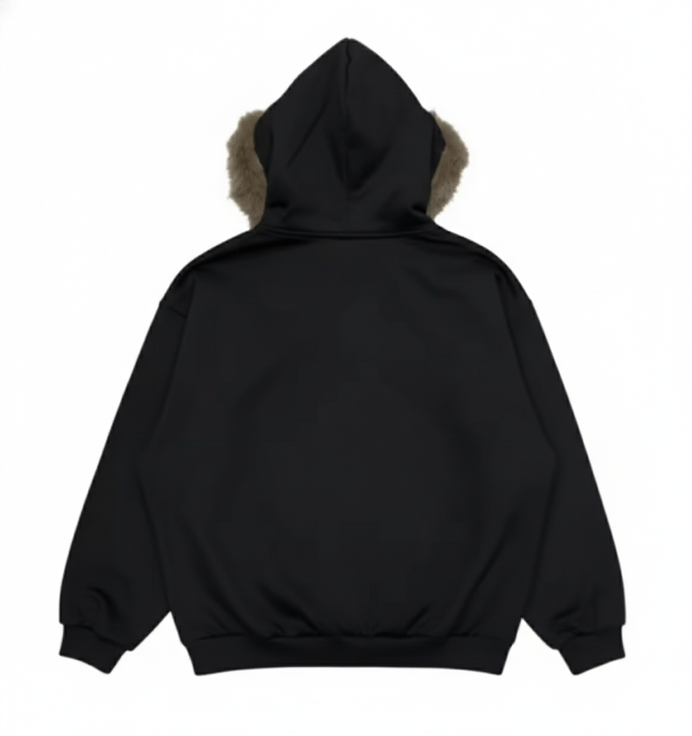 Other Fashion Punk Y2K Grunge Letter Flurry Hat Fur Hoodies Size US M / EU 48-50 / 2 - 2 Thumbnail