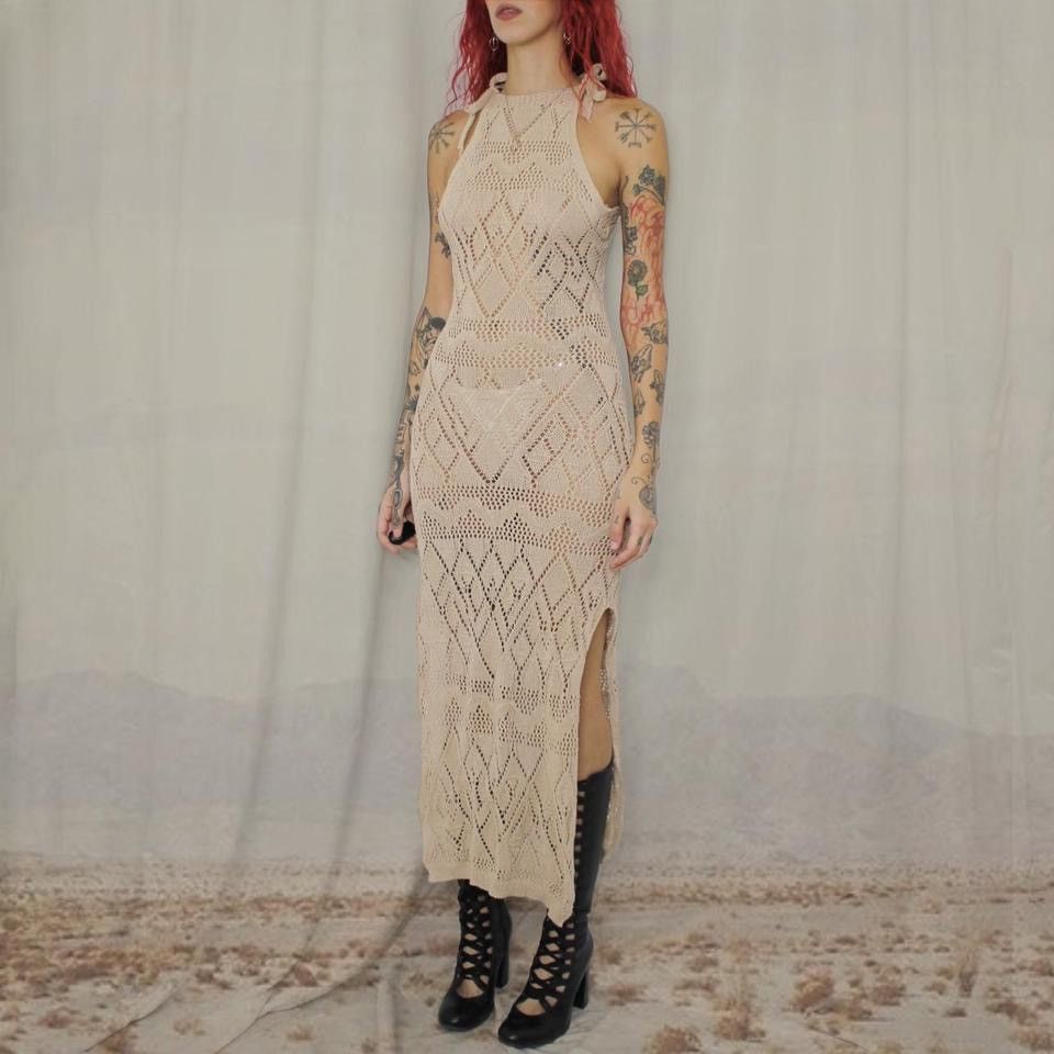 Vintage 🪽CROCHET MAXI DRESS🪽 Size S / US 4 / IT 40 - 1 Thumbnail