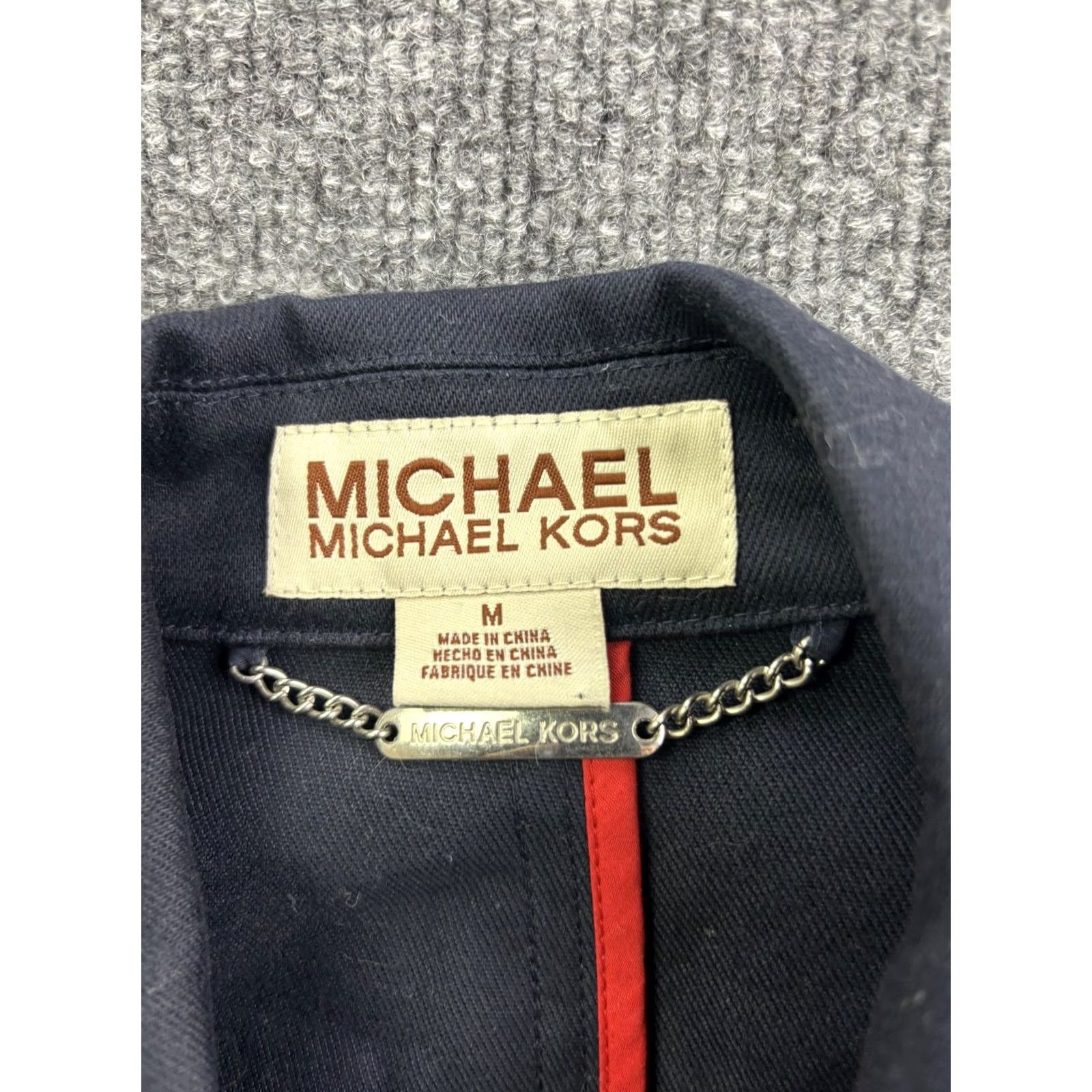Michael Kors Michael Kors Jacket Womens M Blue Pea Coat Double Breasted Zipped Pockets Front Button Cap Stitch Twill Short Coat Casual Size M / US 6-8 / IT 42-44 - 2 Thumbnail