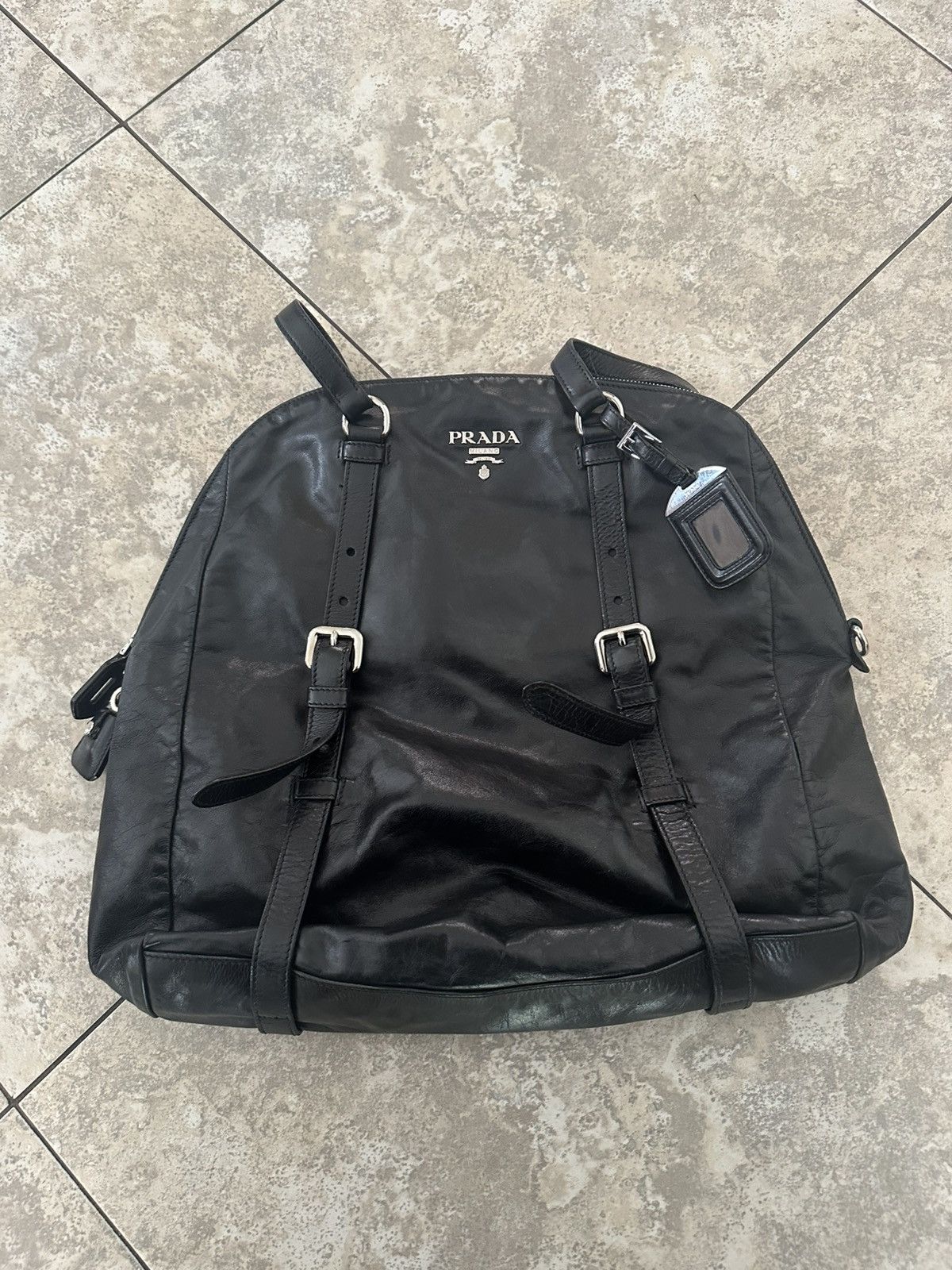 Prada Vintage Leather Prada HandleBag Size ONE SIZE - 1 Thumbnail