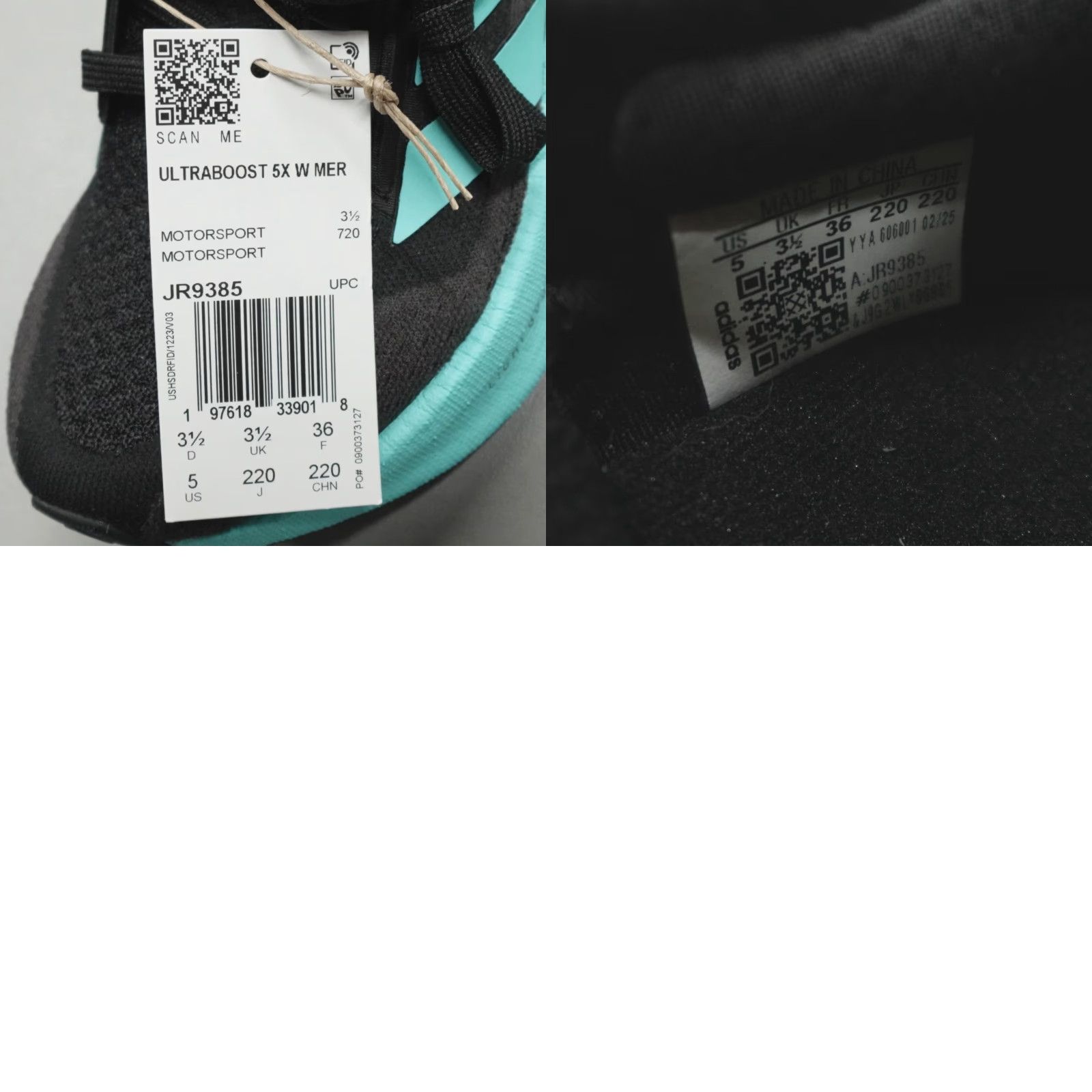 Adidas adidas Ultraboost 5X Women’s Size 5 EU 36 Black Formula One Sneaker Knit Low Top Running & Jogging Shoes Size US 5 / IT 35 - 9 Thumbnail