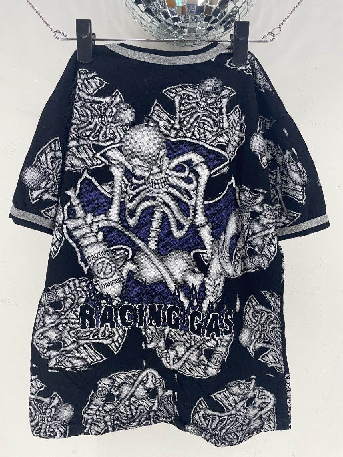 Vintage Vintage Y2k AOP Full Print Skull Skeleton Racing Gas Shirt Size US S / EU 44-46 / 1 - 6 Thumbnail