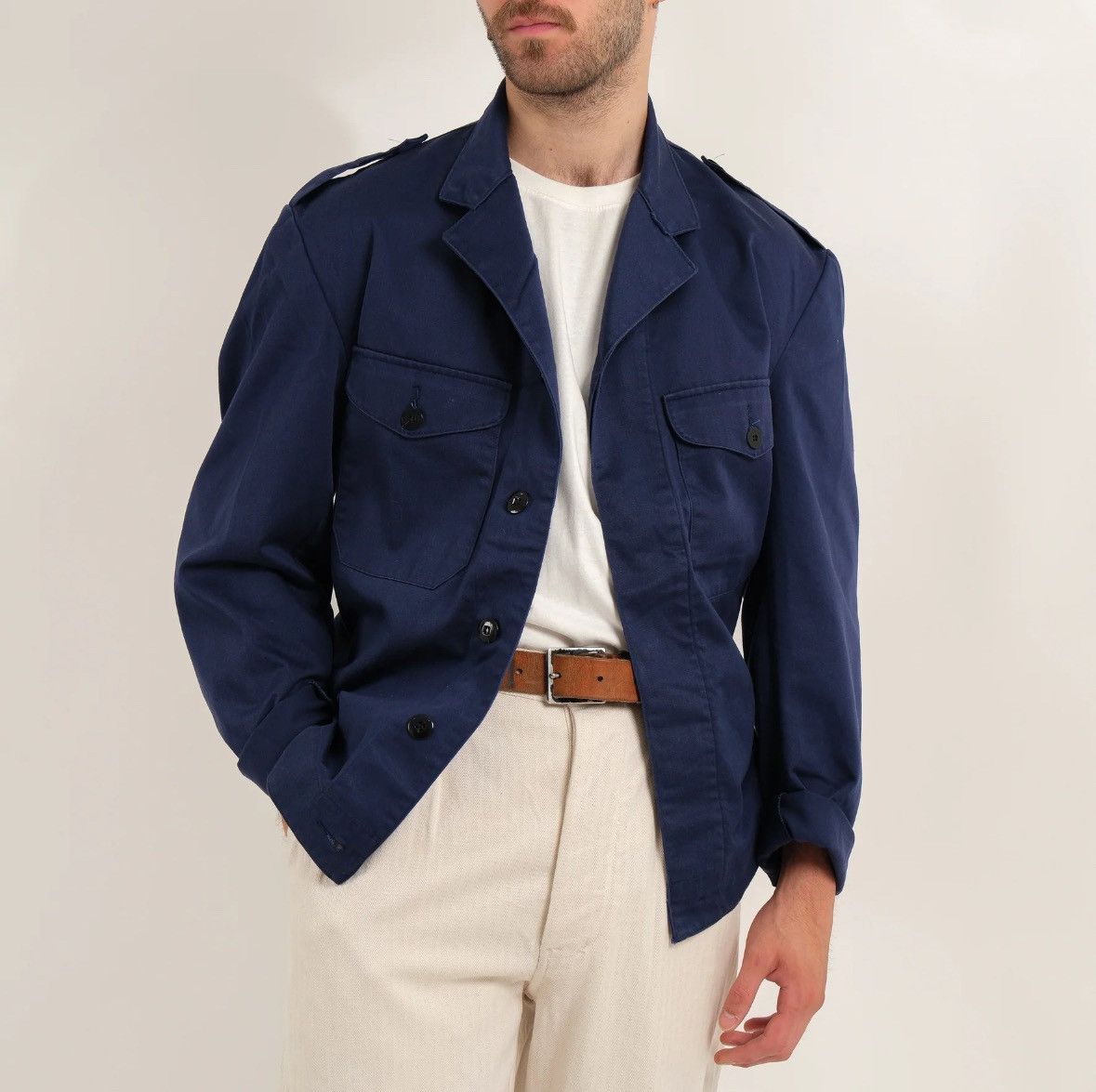 Vintage Swedish Military Chore Jacket Size US M / EU 48-50 / 2 - 1 Thumbnail