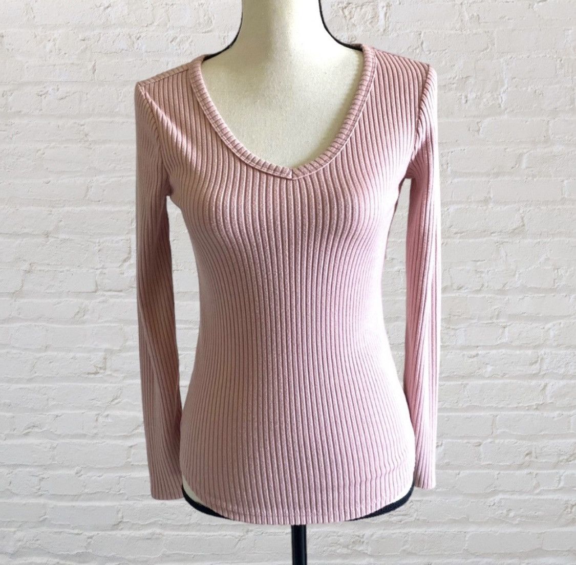 Other PINK LONG SLEEVE PLUNGING V NECK TOP Size S / US 4 / IT 40 - 4 Thumbnail