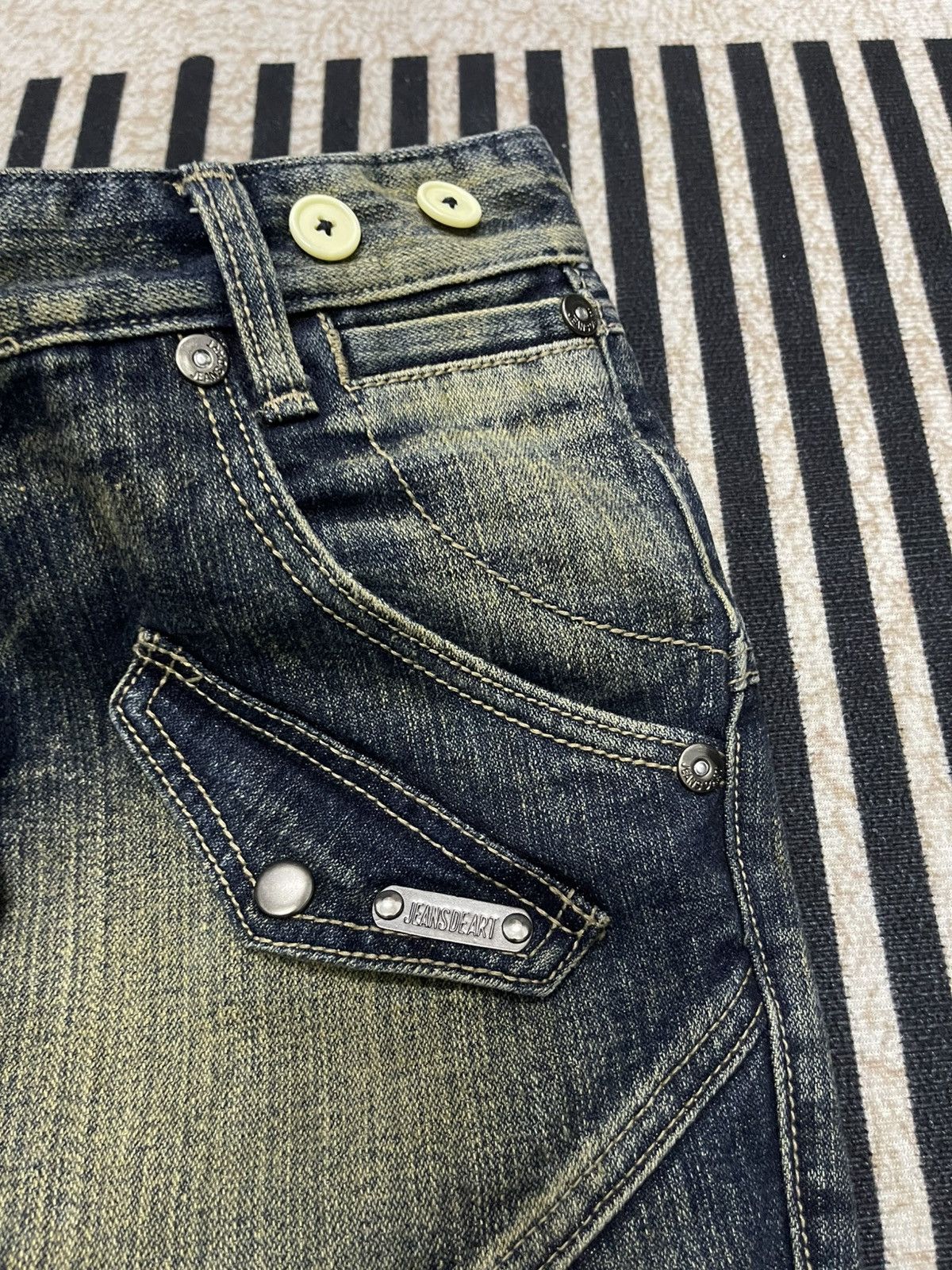 If Six Was Nine 2000s JEANS DE ART WASHABLE MULTIPOCKET JEANS RARE Size US 29 - 8 Thumbnail