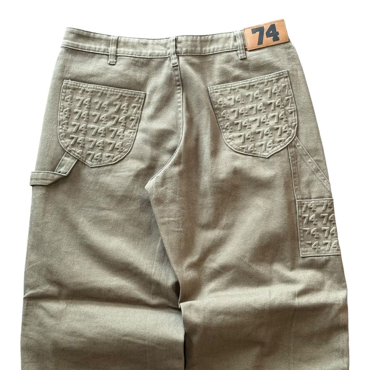 74 Is War 74 Is War Green Olive Carpenter Denim Pants Size US 34 / EU 50 - 4 Thumbnail