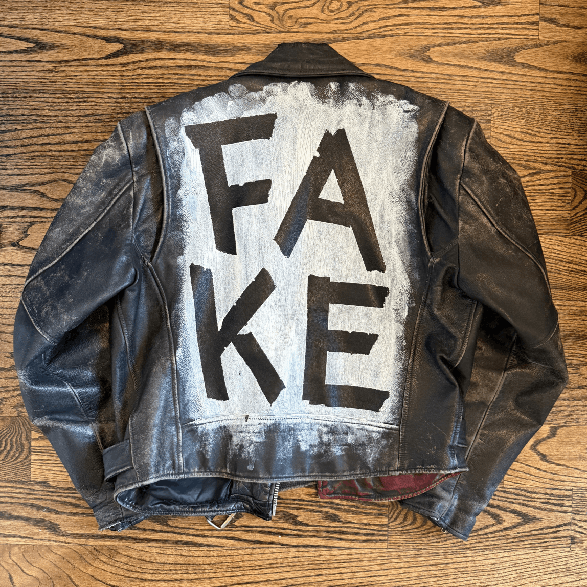 Vintage Custom Vintage Leather Jacket (Very Worn) Size US L / EU 52-54 / 3 - 1 Thumbnail