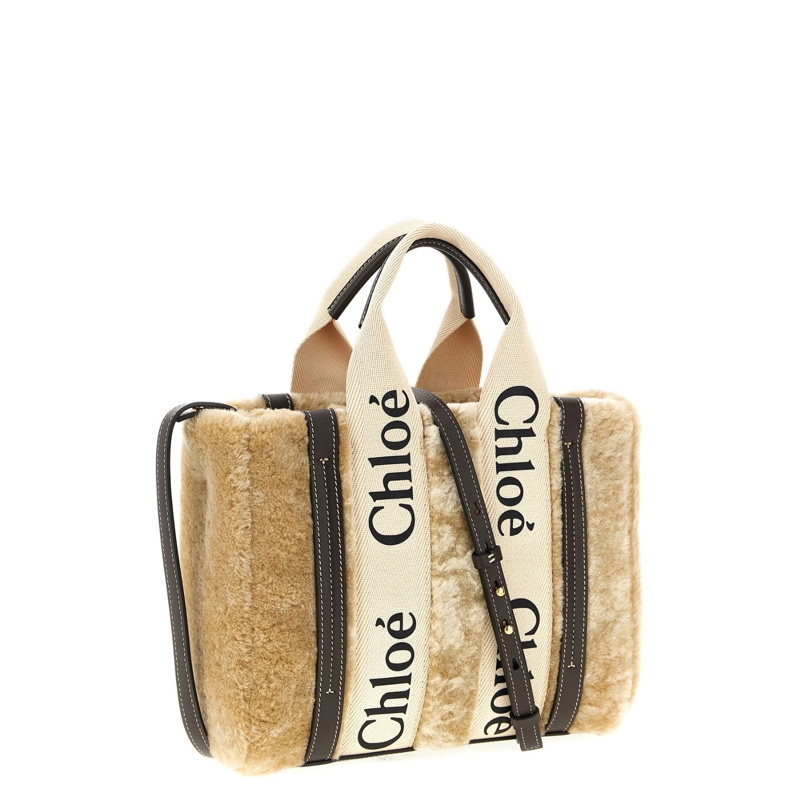 Chloe Chloe Small Beige Shearling Top Handle Bag New & Authentic Size ONE SIZE - 2 Thumbnail