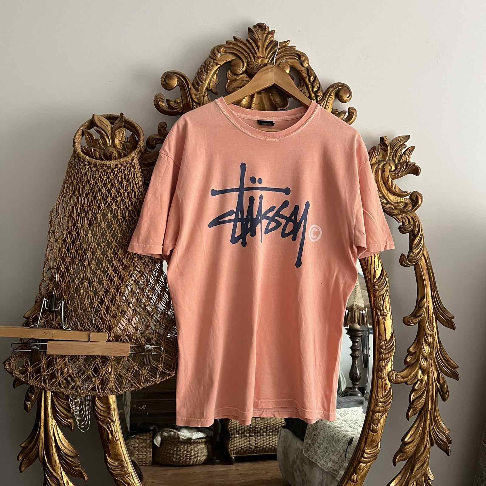 Stussy Orange Tee Sz L