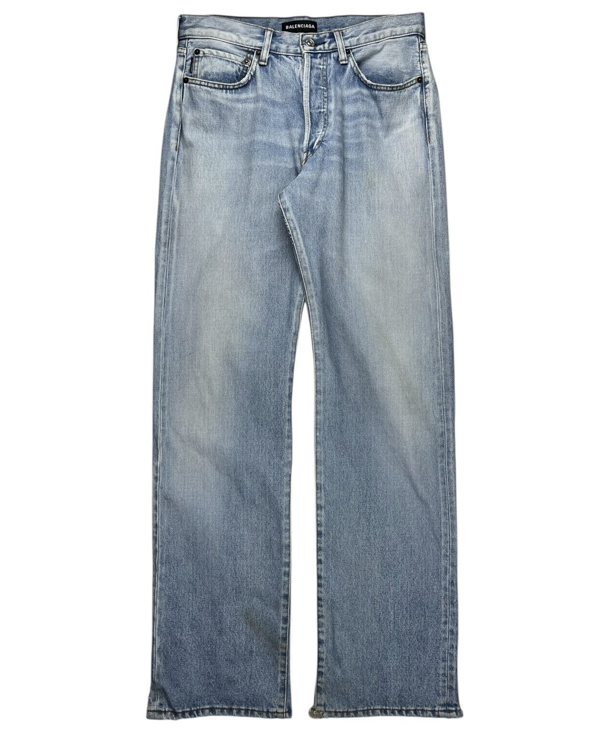 Balenciaga FW18 Balenciaga Heelbite Distressed Bootcut Denim Jeans Size US 30 / EU 46 - 1 Thumbnail