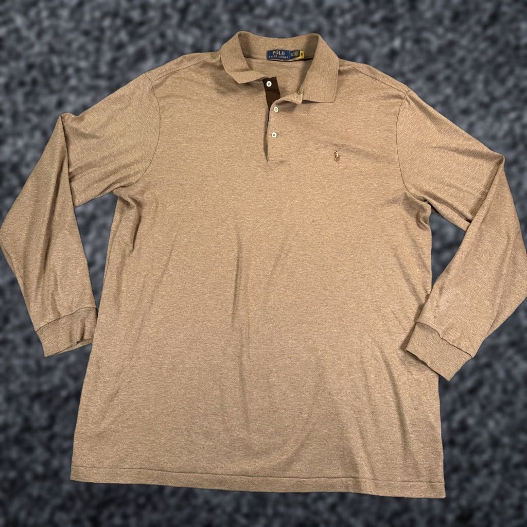 Polo Ralph Lauren Polo Ralph Lauren Polo Shirt Mens 2XLT Brown Long Sleeve Big & Tall Pony Logo Shirt Mens Long Sleeve Polo 2XLT Brown Size US XXL / EU 58 / 5 - 1 Thumbnail