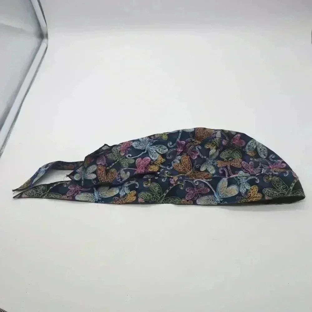 Designer Sparkling Earth Scrub Cap blue paisley dragon flies one si Size ONE SIZE - 5 Thumbnail