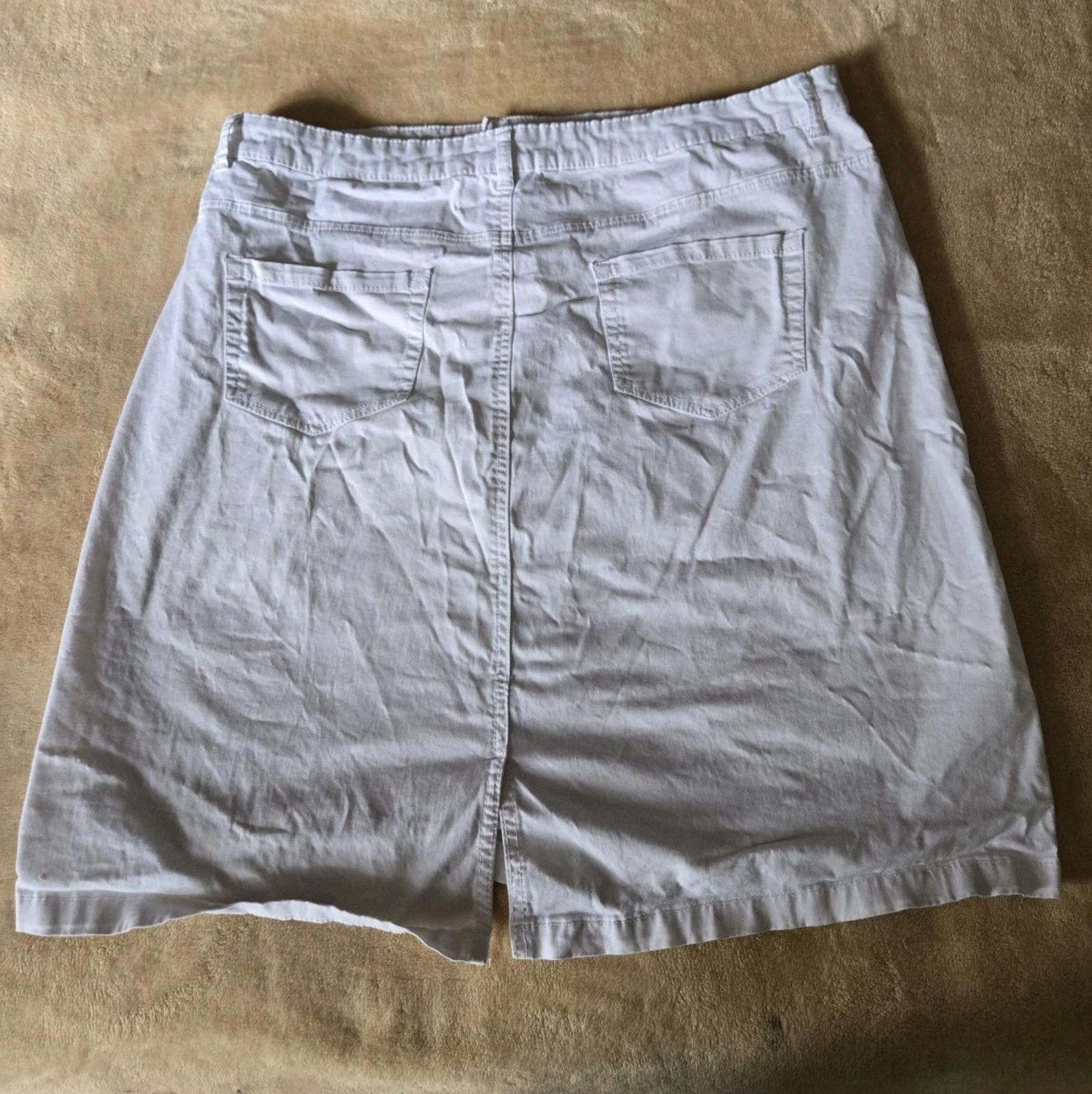 Other Laura Scott All White Skirt Knee Length Midi Straight Womens Size 38" / US 16 / IT 52 - 3 Thumbnail