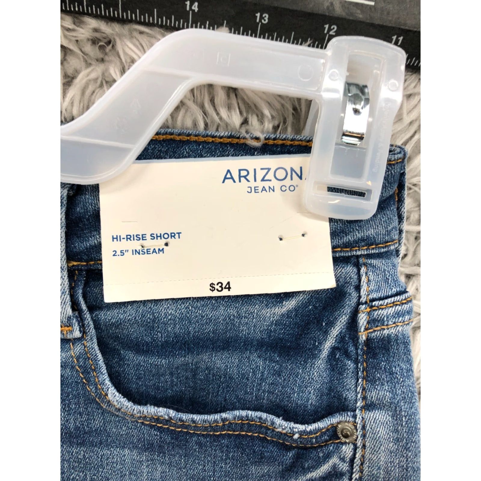 Vintage Arizona Shorts Denim Jeans Cuffed - Juniors Size 7 Dark Wash Blue - 5-Pocket Boyfriend Runway Style - Zip Closure, Mid Rise, Regular Fit - Women’s Size 28" / US 6 / IT 42 - 5 Thumbnail