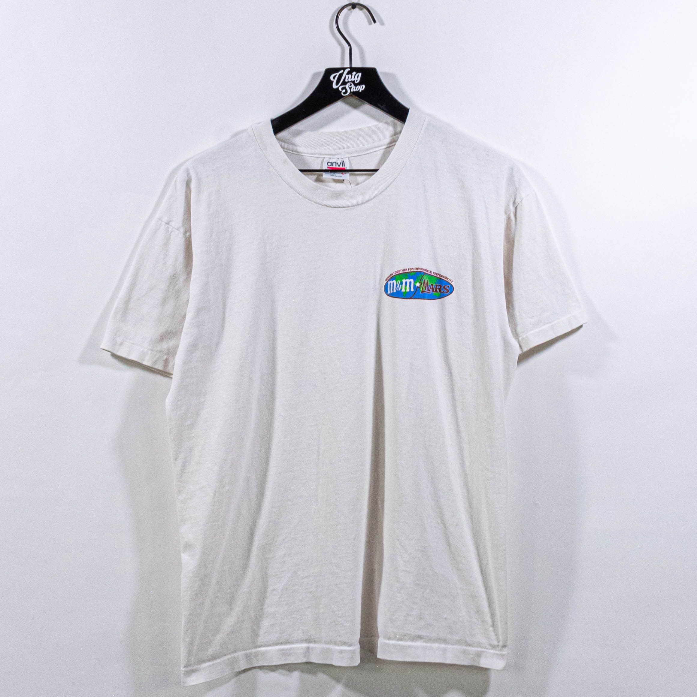 Anvil Mars M&M Candy Environmental Responsibility T-Shirt VTG 90s Size US L / EU 52-54 / 3 - 2 Thumbnail